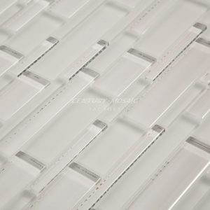 Crystal Glass Strip Mosaic Blue Glossy Wholesale