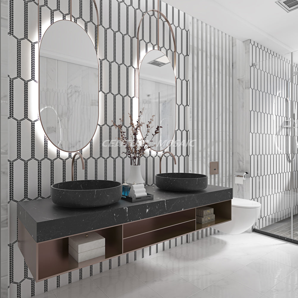 Long Hexagon Marble Mosaic Manufacturer