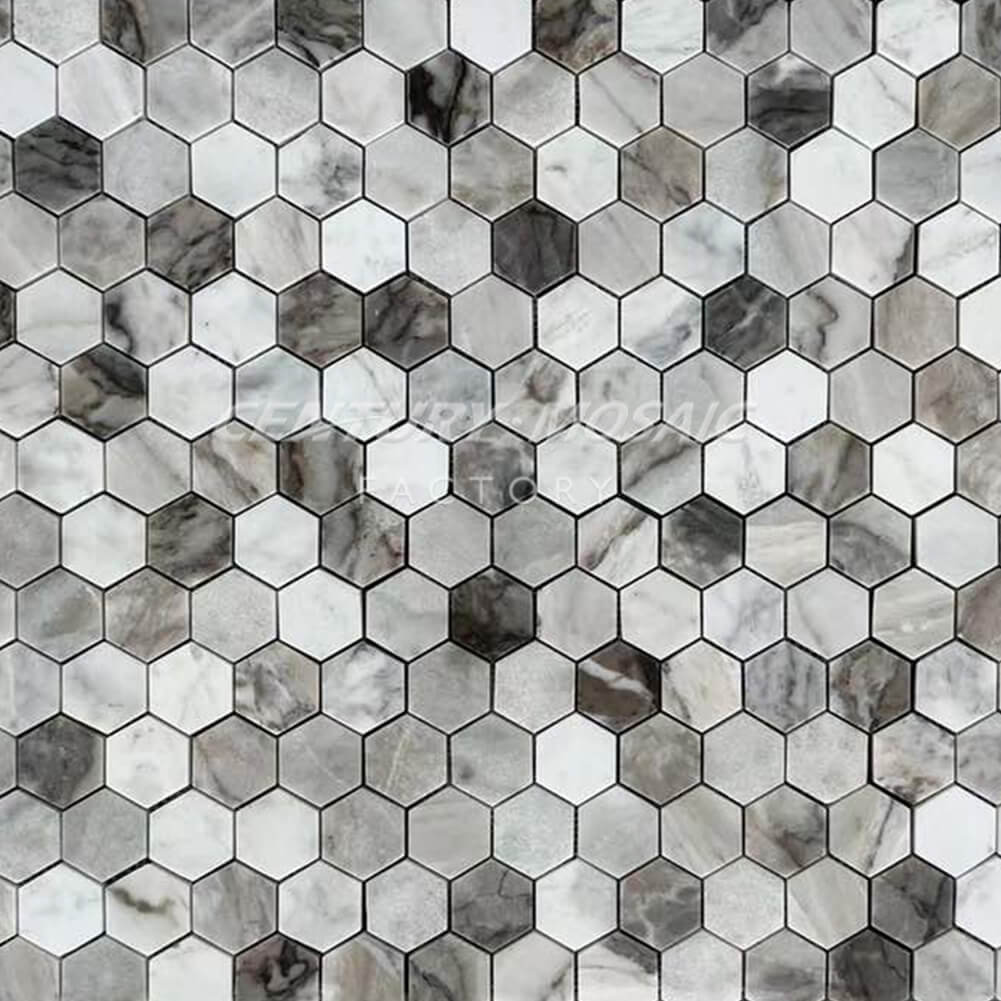 2” Hexagon Marble White Polished Mosaic Wholesale