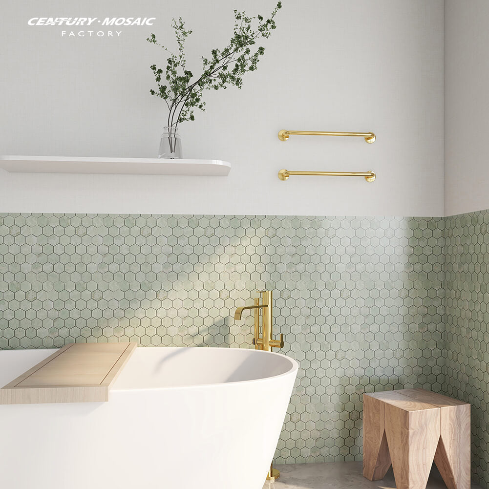 Century Mosaic Mint Green Marble Mosaic Tile Wholesale