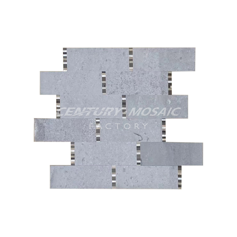 Cinderella Jointless Strip Gray Honed Marble Mosaic In Stock