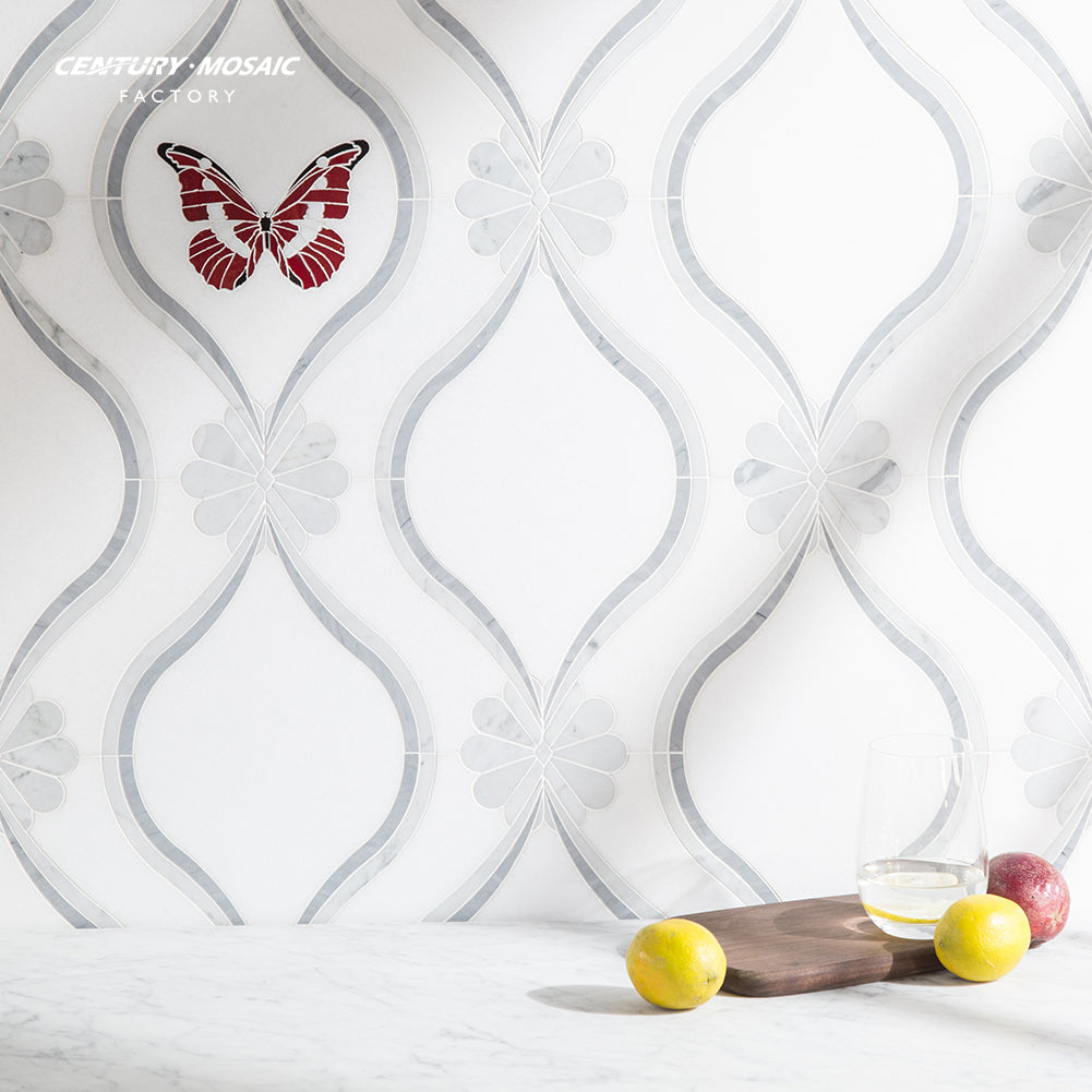 Centurymosaic Pumpkin Carriage Waterjet Marble Mosaic Wholesale