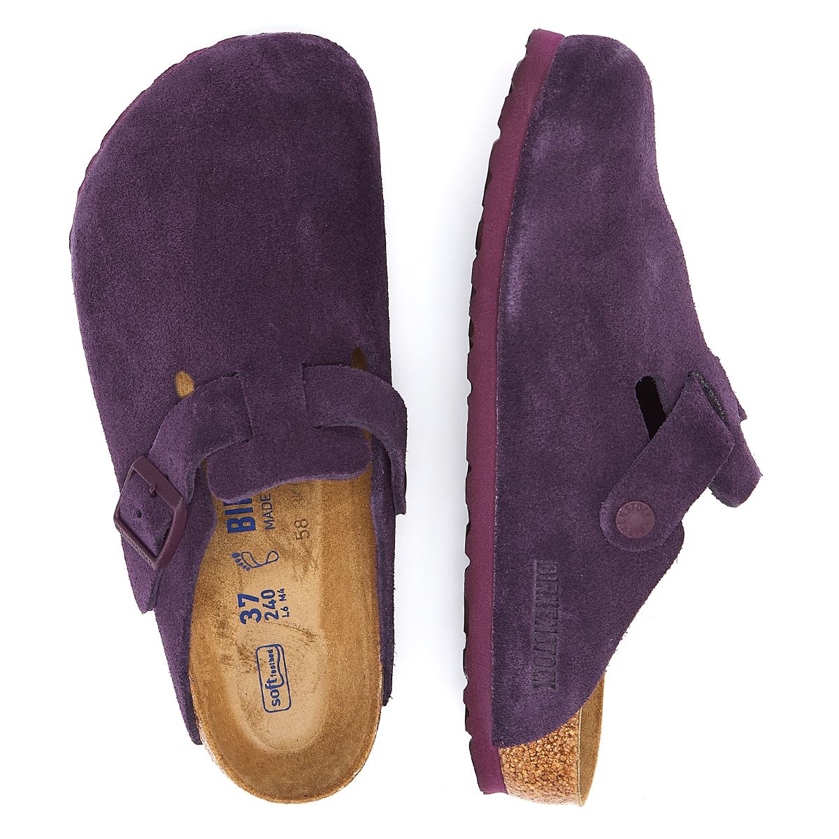 Birkenstock Boston Suede Purple Clogs