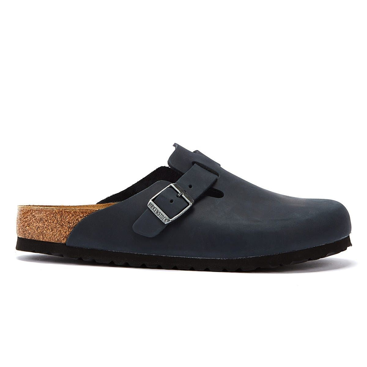 Birkenstock Boston Oiled Nubuck Black Clogs