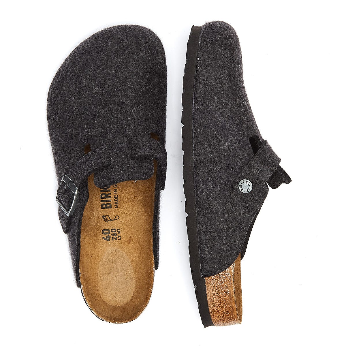 Birkenstock Boston Grey Slippers