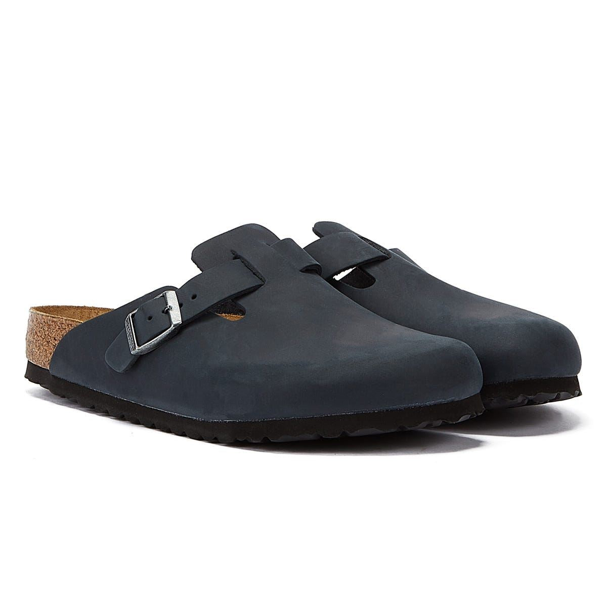 Birkenstock Boston Oiled Nubuck Black Clogs