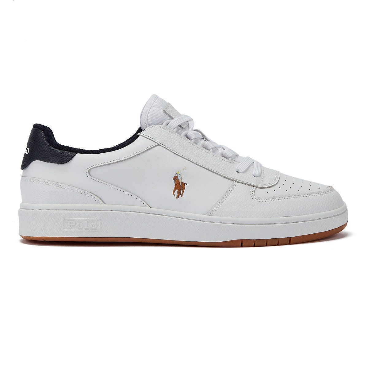 Ralph Lauren Polo Court Leather Mens White/Navy Trainers