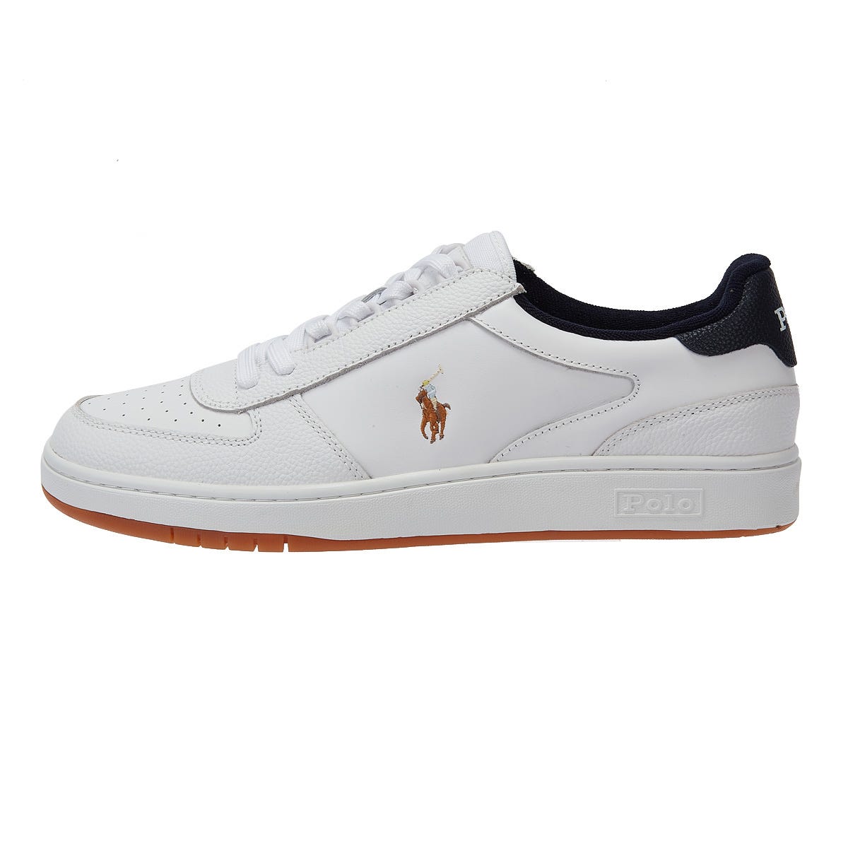 Ralph Lauren Polo Court Leather Mens White/Navy Trainers