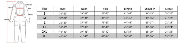 size chart of the kids astronaut costume