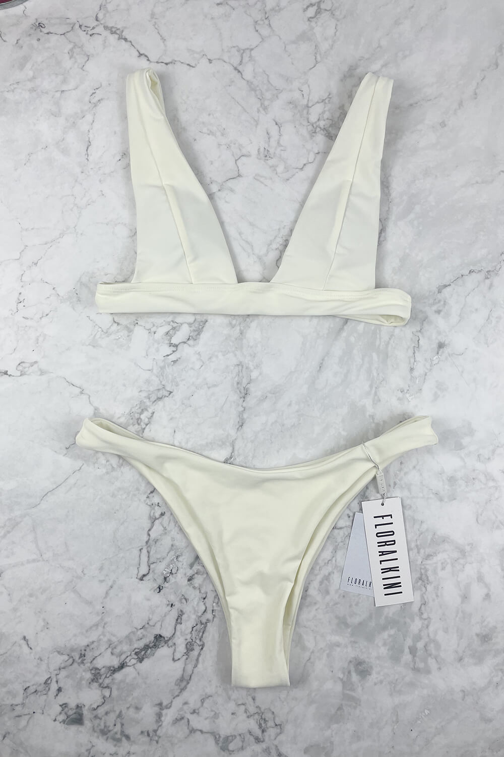 Cream High Rise Bikini Bottom