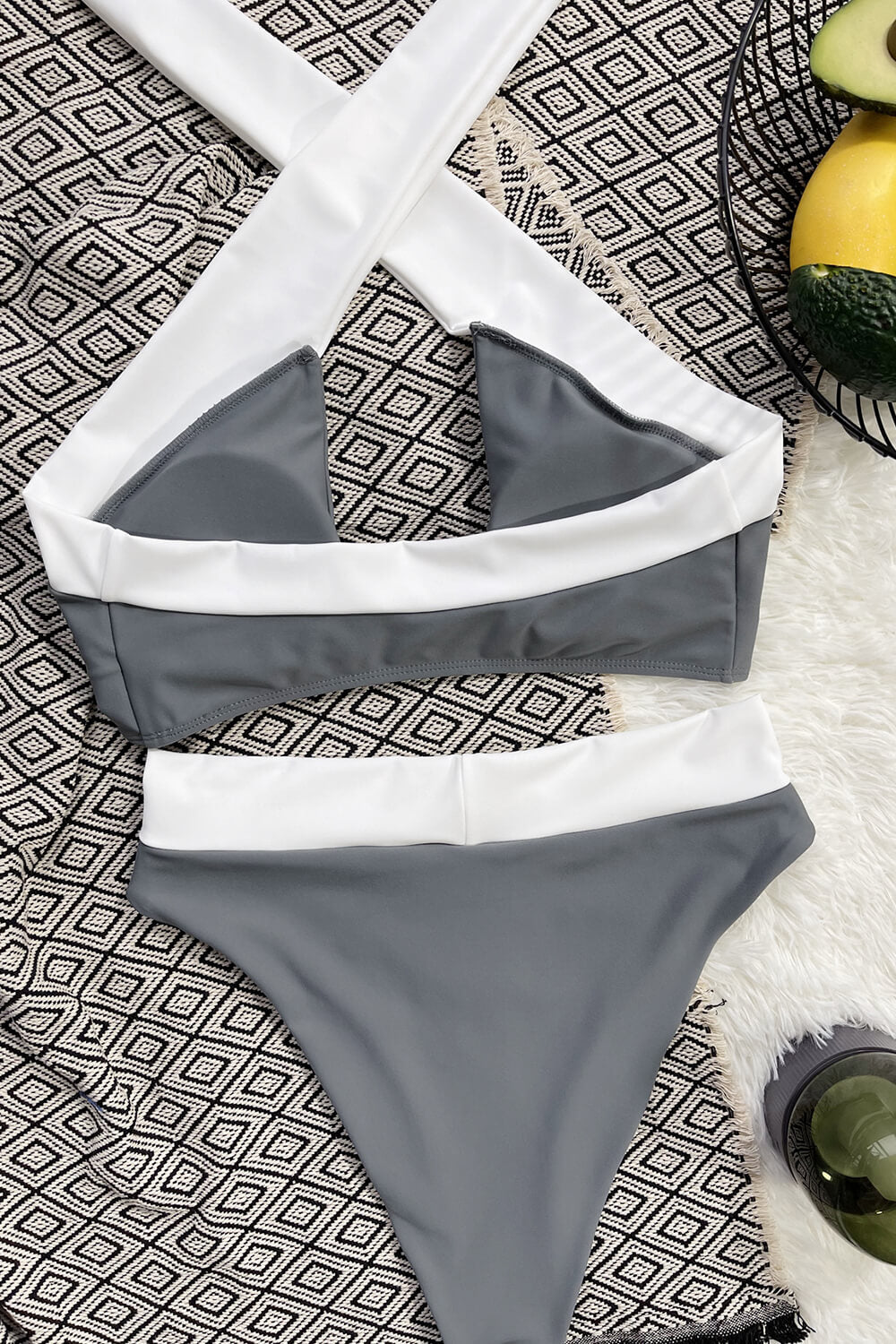 Grey High Waisted Bikini Bottoms