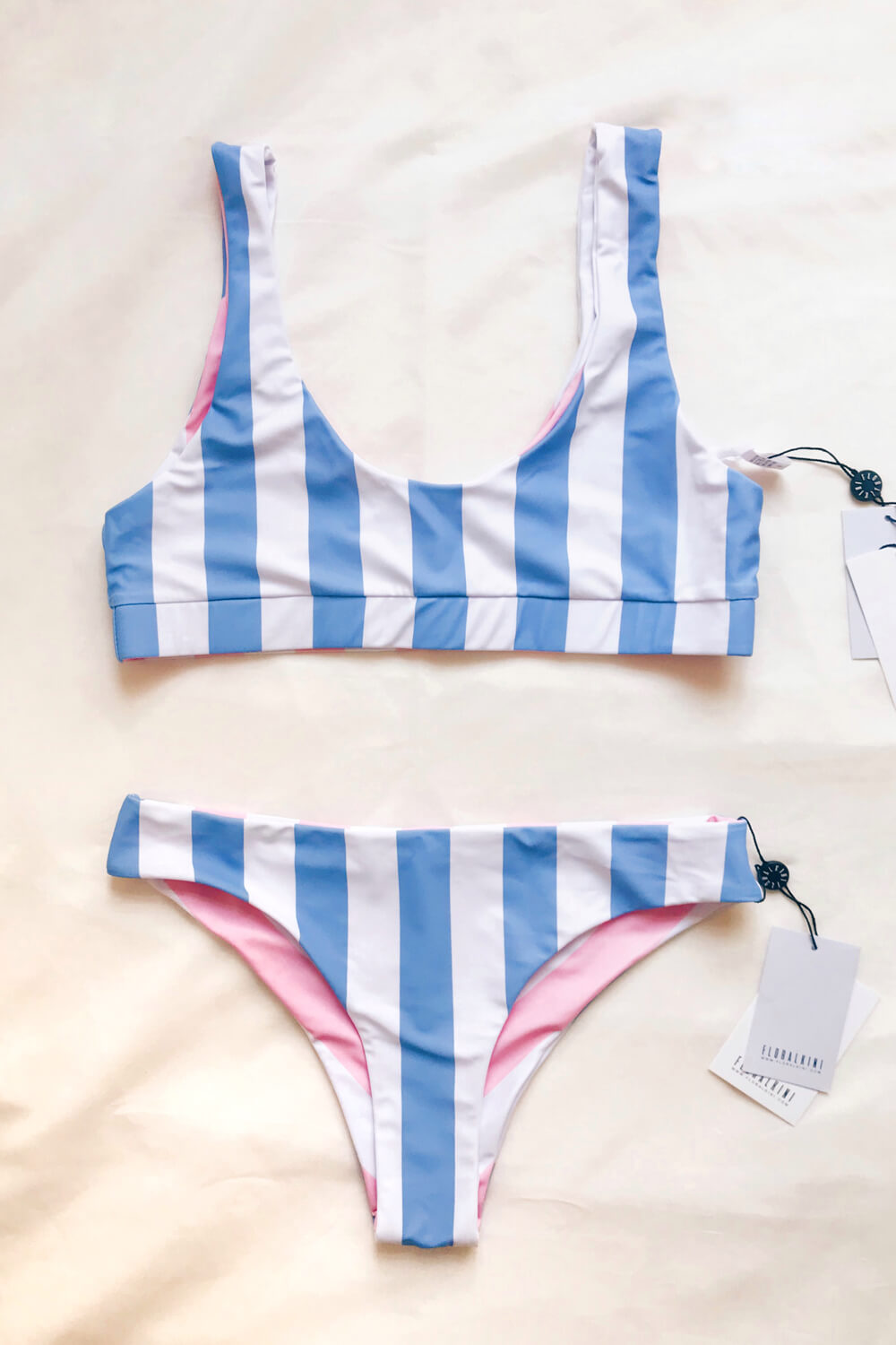Vertical Striped Reversible Bikini Bottom