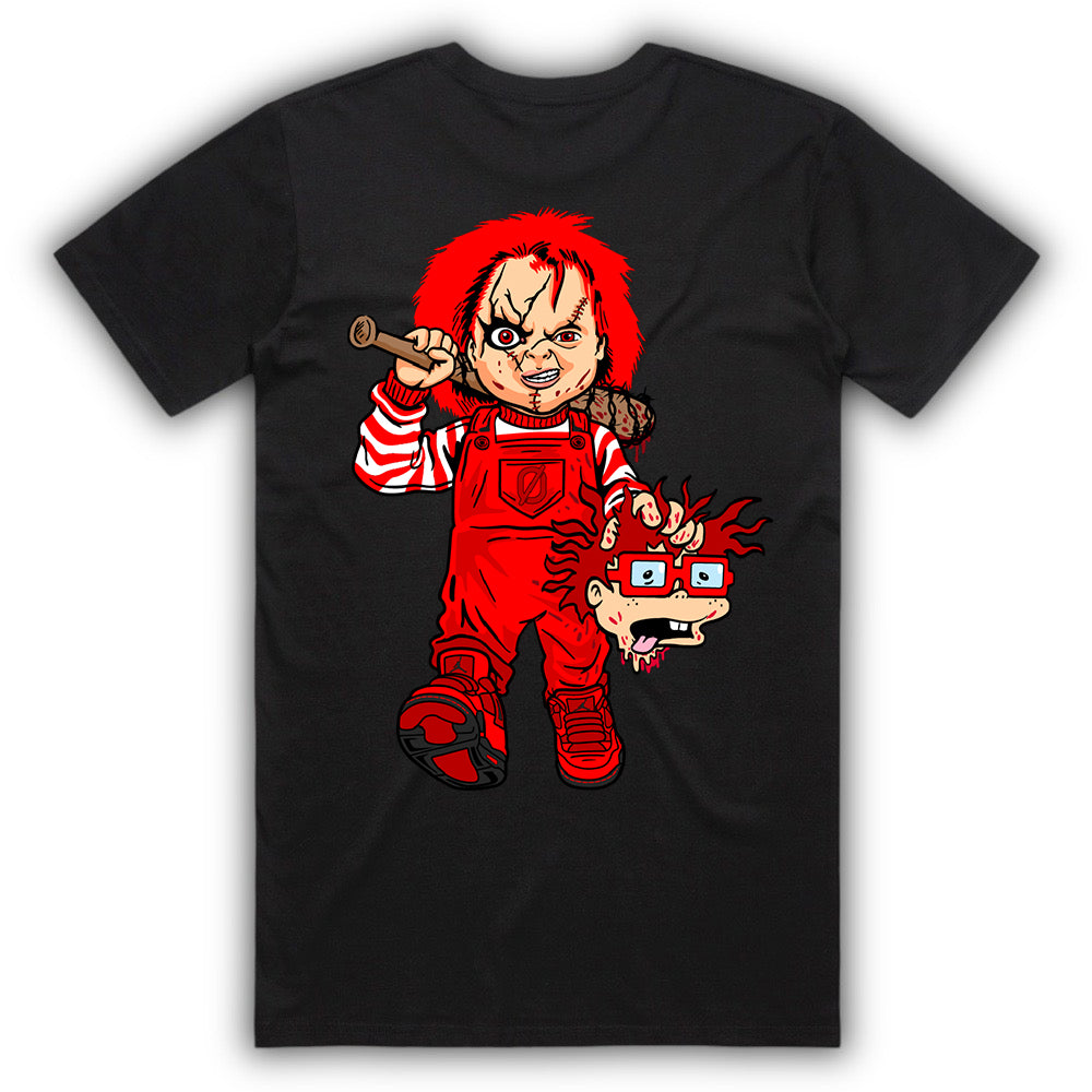 CHUCKY NO FAKES TEE-J9 CHILE RED TIE/BCK