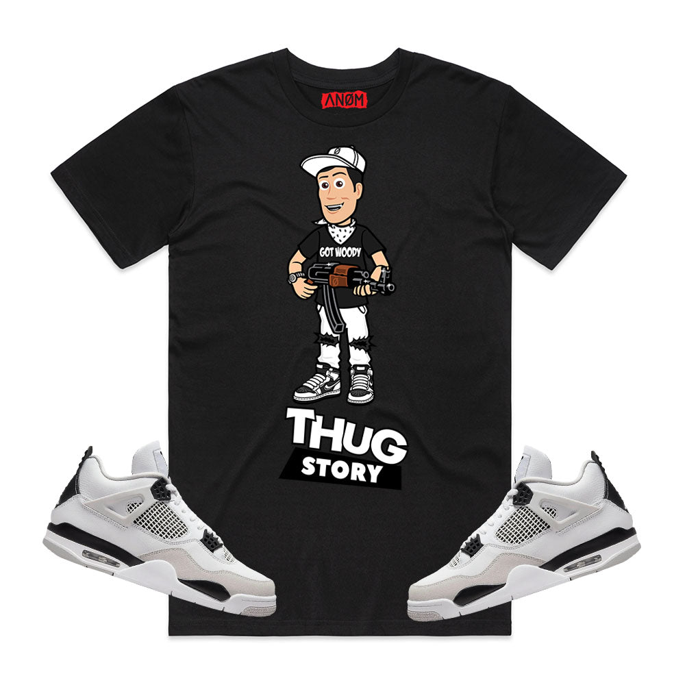 THUG STORY TEE-J4 MILITARY TIE BACK