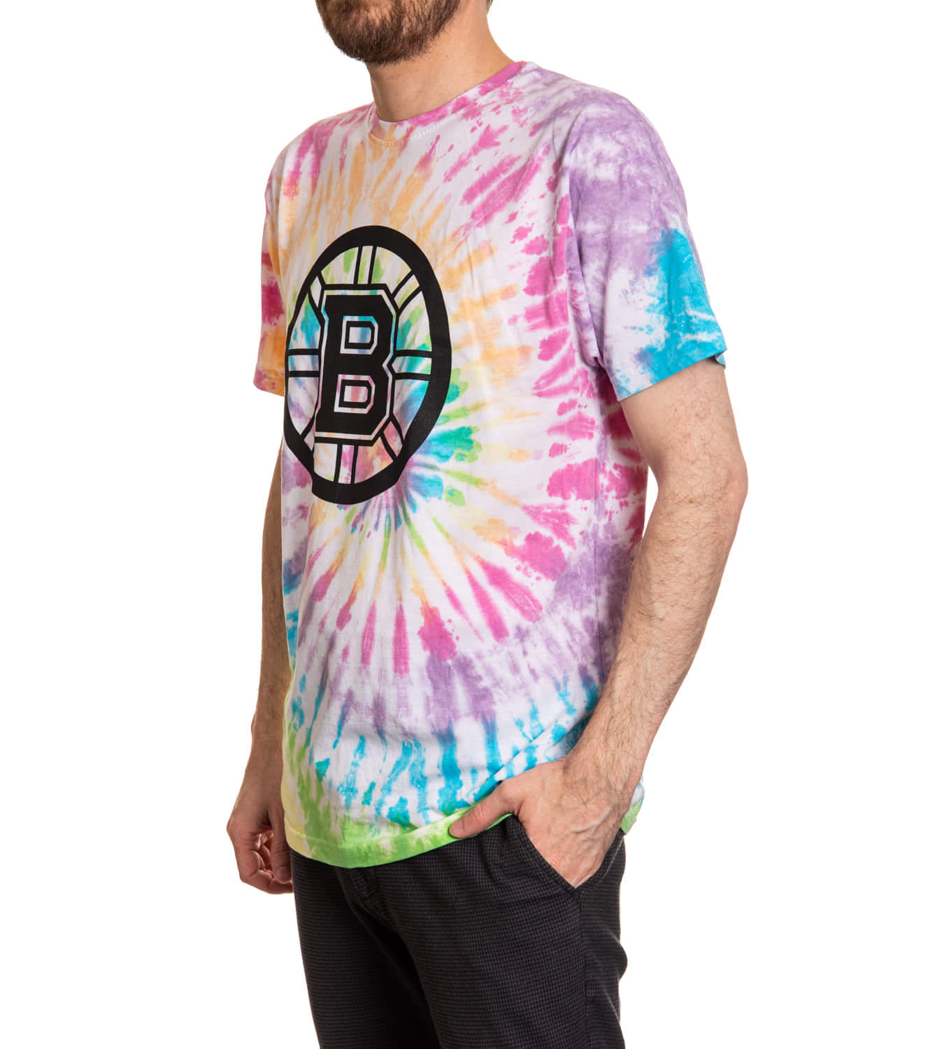 Boston Bruins Pastel Rainbow Tie Dye T-Shirt