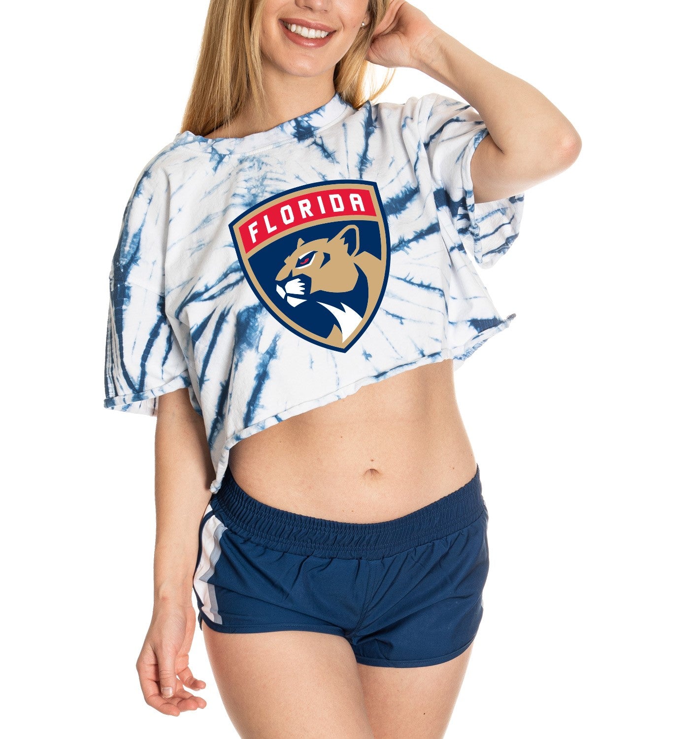 Florida Panthers Spiral Tie Dye Crop Top