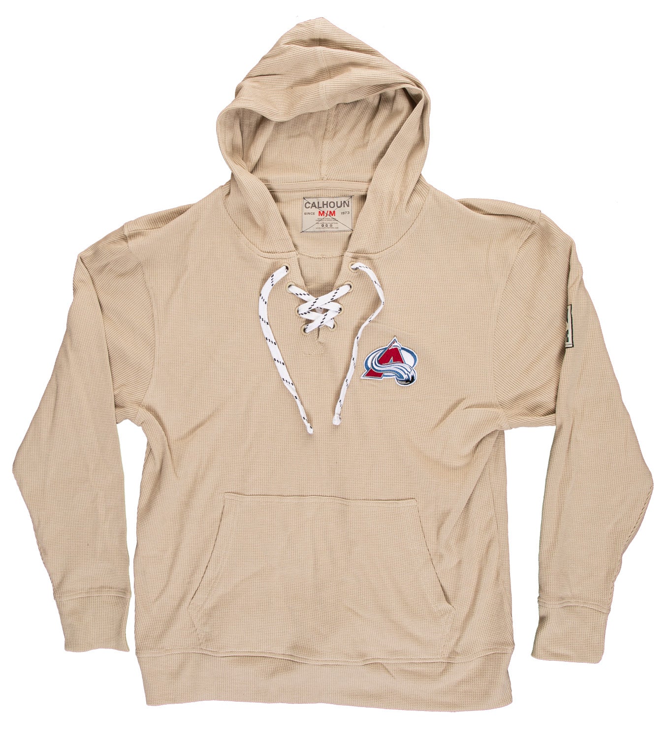 Colorado Avalanche Waffle Texture Hockey Lace Hoodie