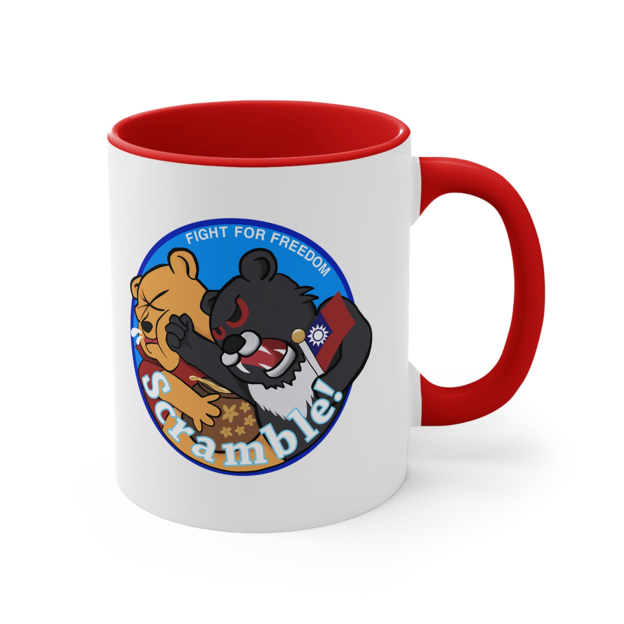 Taiwan Air Force Patch Pooh Punching Xi Jinping China  Mug, 11oz