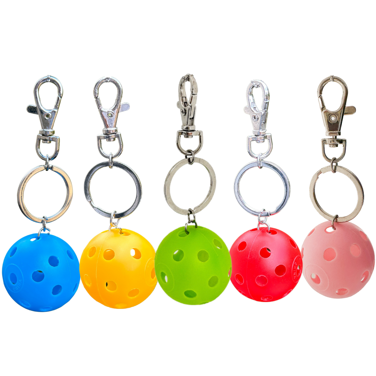 Pickleball Ball Zipper Pull Keychain: 4 colors