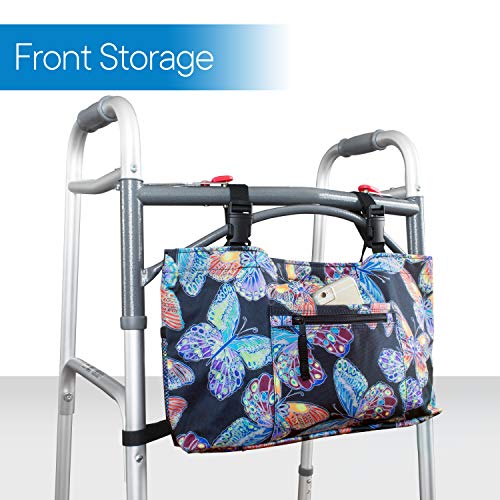 Water Resistant Bage with Temperature Controlled Thermal Compartment| Walker Tote or Walkers, Scooters or Rollator Walkers