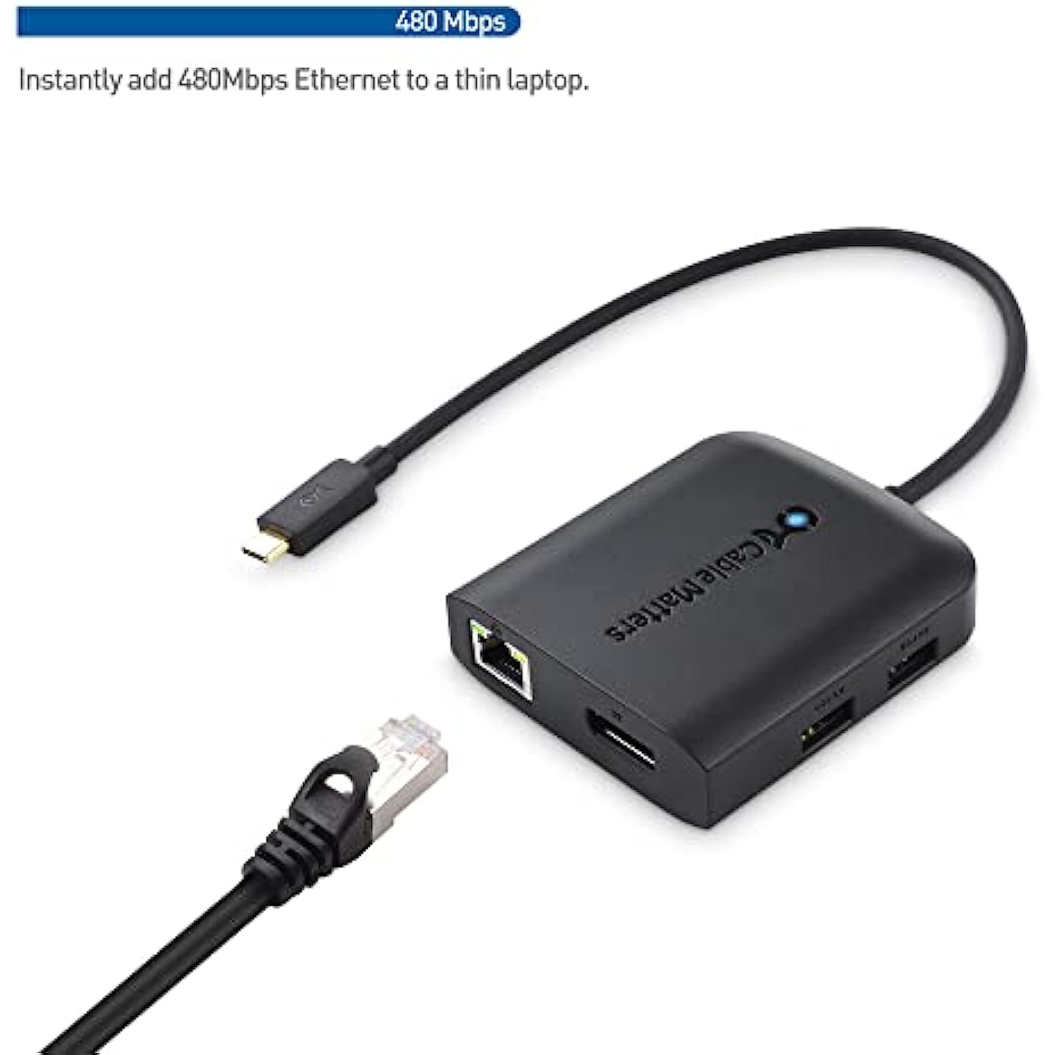 USB C Multiport Adapter (USB C Hub DisplayPort 1.4) 2X USB 2.0 480Mbps Ethernet and 100W Charging