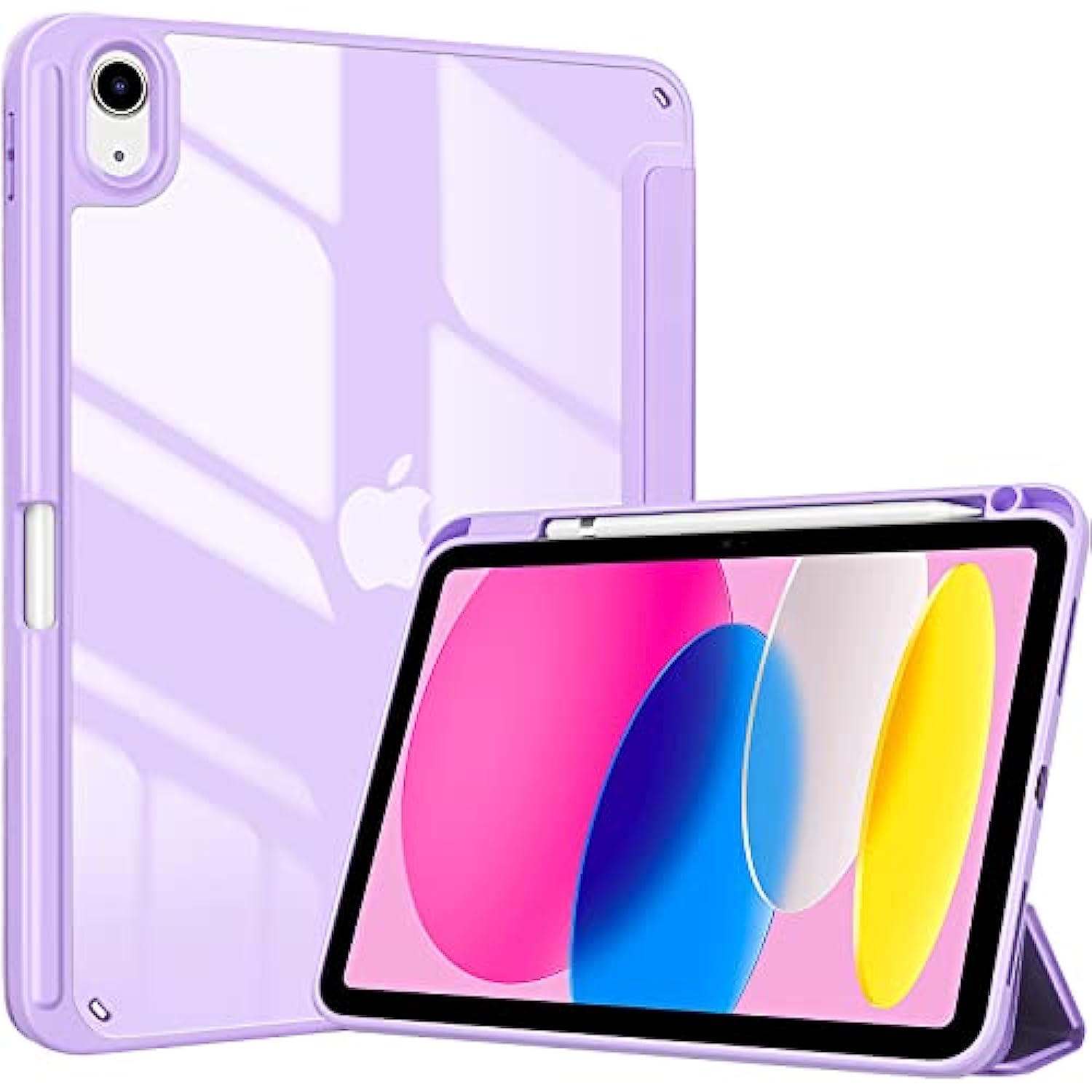 Clear Transparent Back Shell Trifold Protective Case Smart Cover for 2022 iPad 10th Gen A2696 A2757 A2777