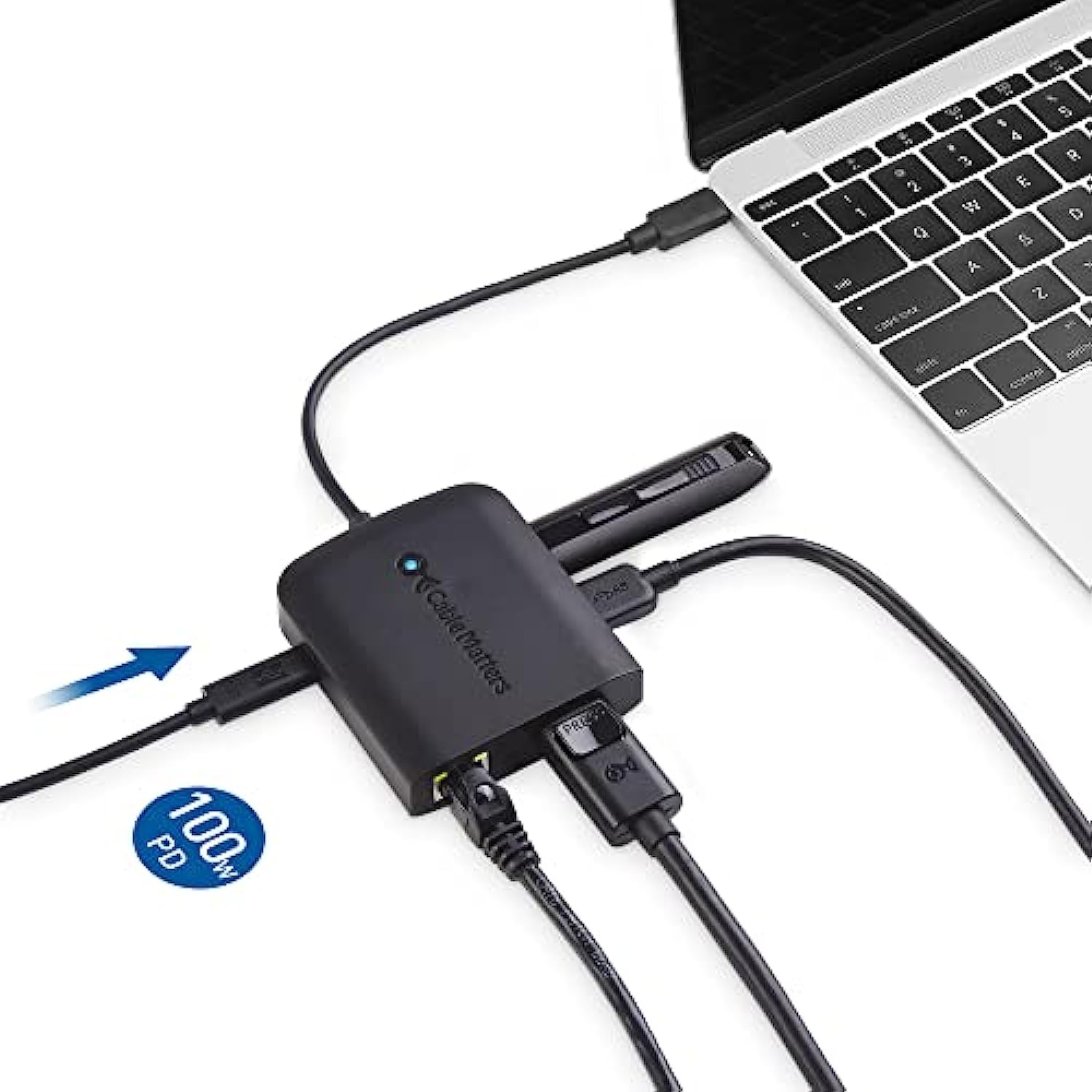 USB C Multiport Adapter (USB C Hub DisplayPort 1.4) 2X USB 2.0 480Mbps Ethernet and 100W Charging