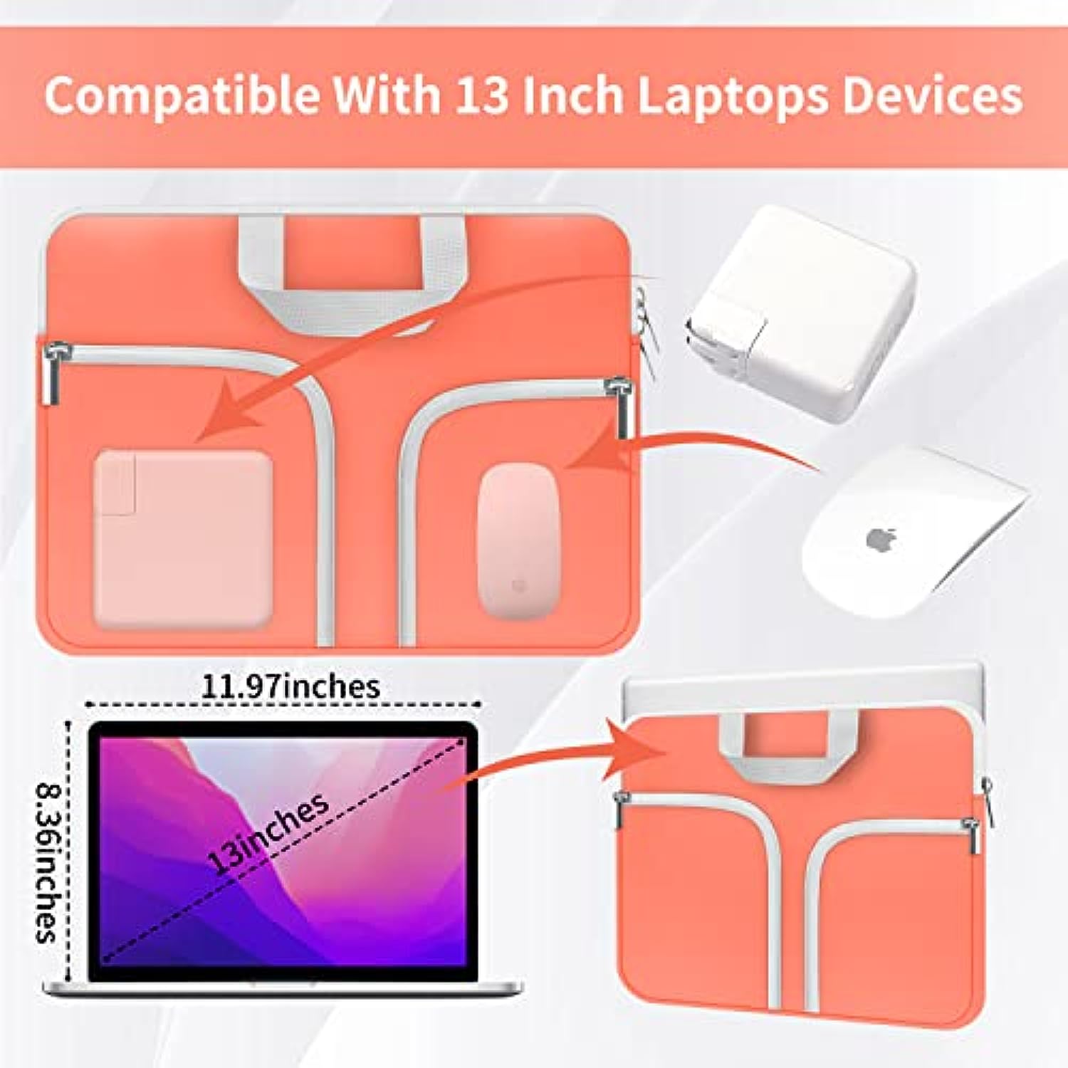 11.6-12.3 inch Neoprene Laptop Case Bag Handle Compatible with Acer Chromebook r11/HP Stream/Samsung/ASUS C202 L210 / Microsoft Surface Pro 7/3/4/5/6/Dell