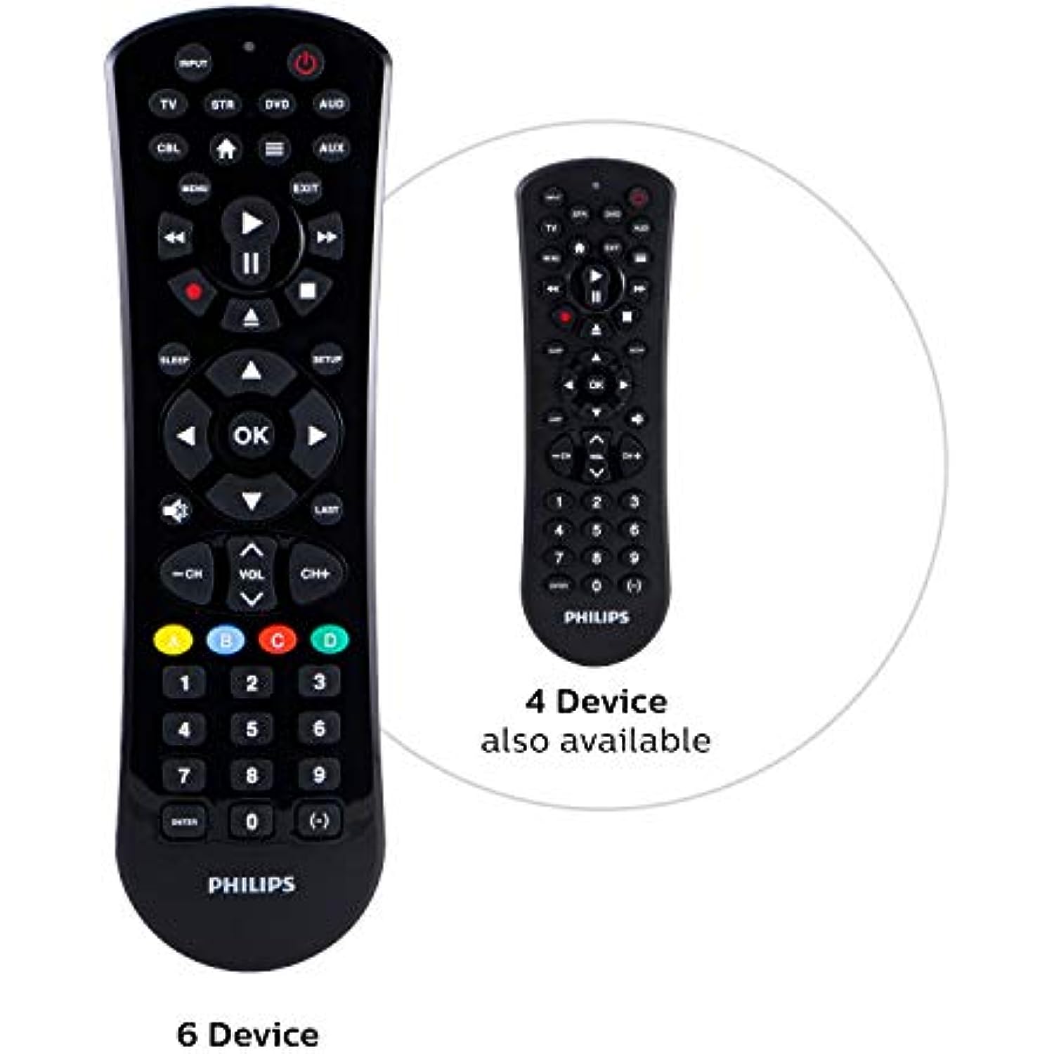 Universal Remote Control Replacement for Samsung, Vizio, LG, Sony, Sharp, Roku, Apple TV, RCA, Panasonic, Smart TVs Simple Setup, 6 Device, Black