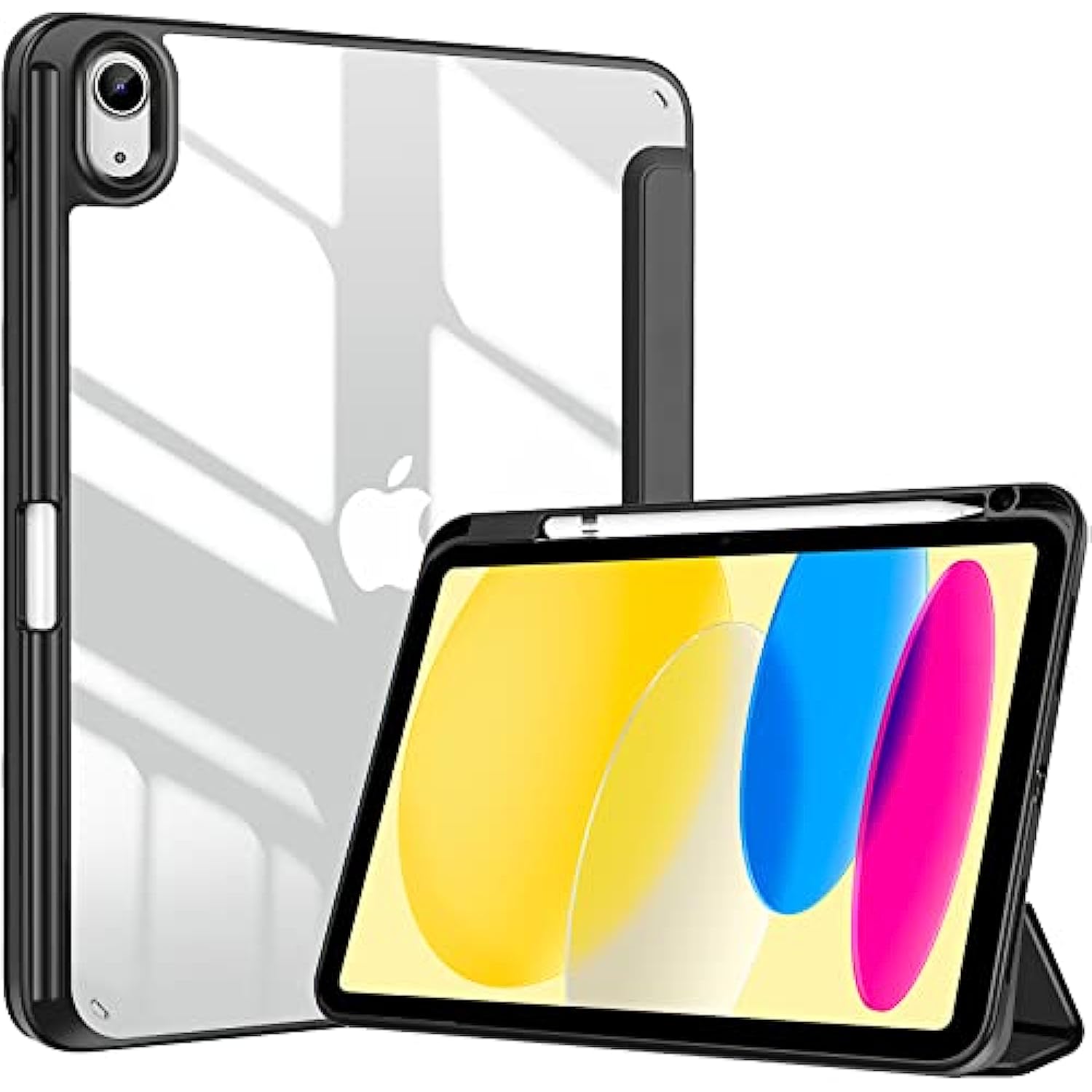 Clear Transparent Back Shell Trifold Protective Case Smart Cover for 2022 iPad 10th Gen A2696 A2757 A2777