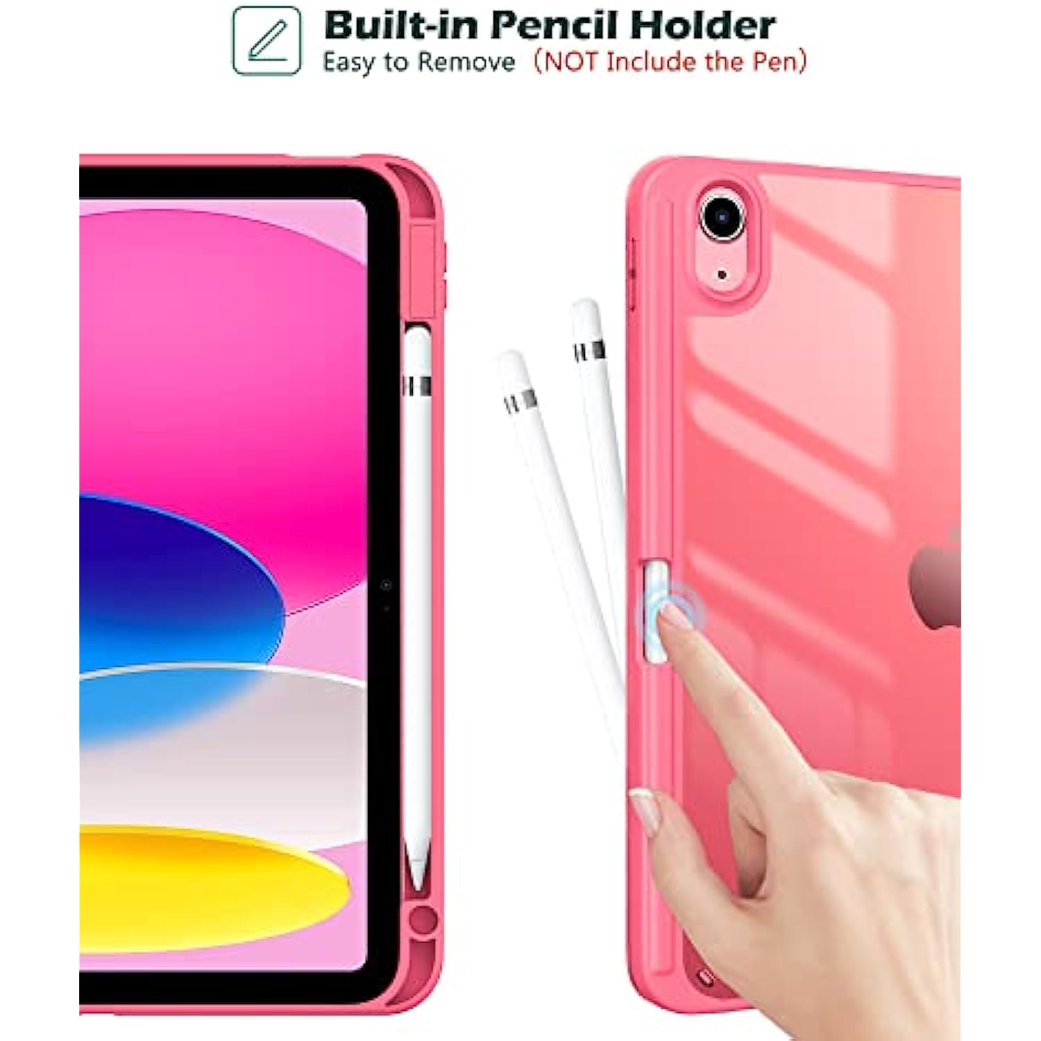 Clear Transparent Back Shell Trifold Protective Case Smart Cover for 2022 iPad 10th Gen A2696 A2757 A2777