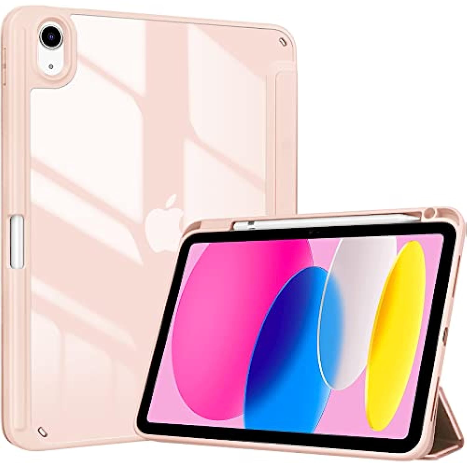 Clear Transparent Back Shell Trifold Protective Case Smart Cover for 2022 iPad 10th Gen A2696 A2757 A2777