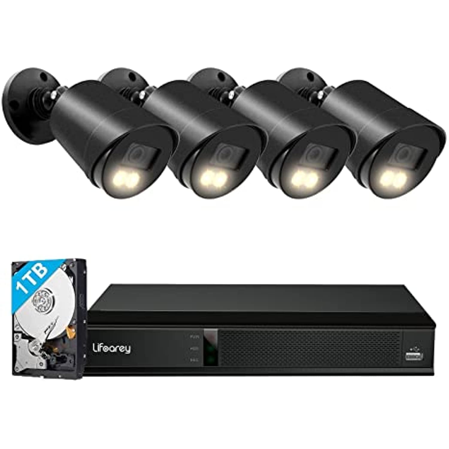 1080P Waterproof CCTV Home Security System - 4 Pcs