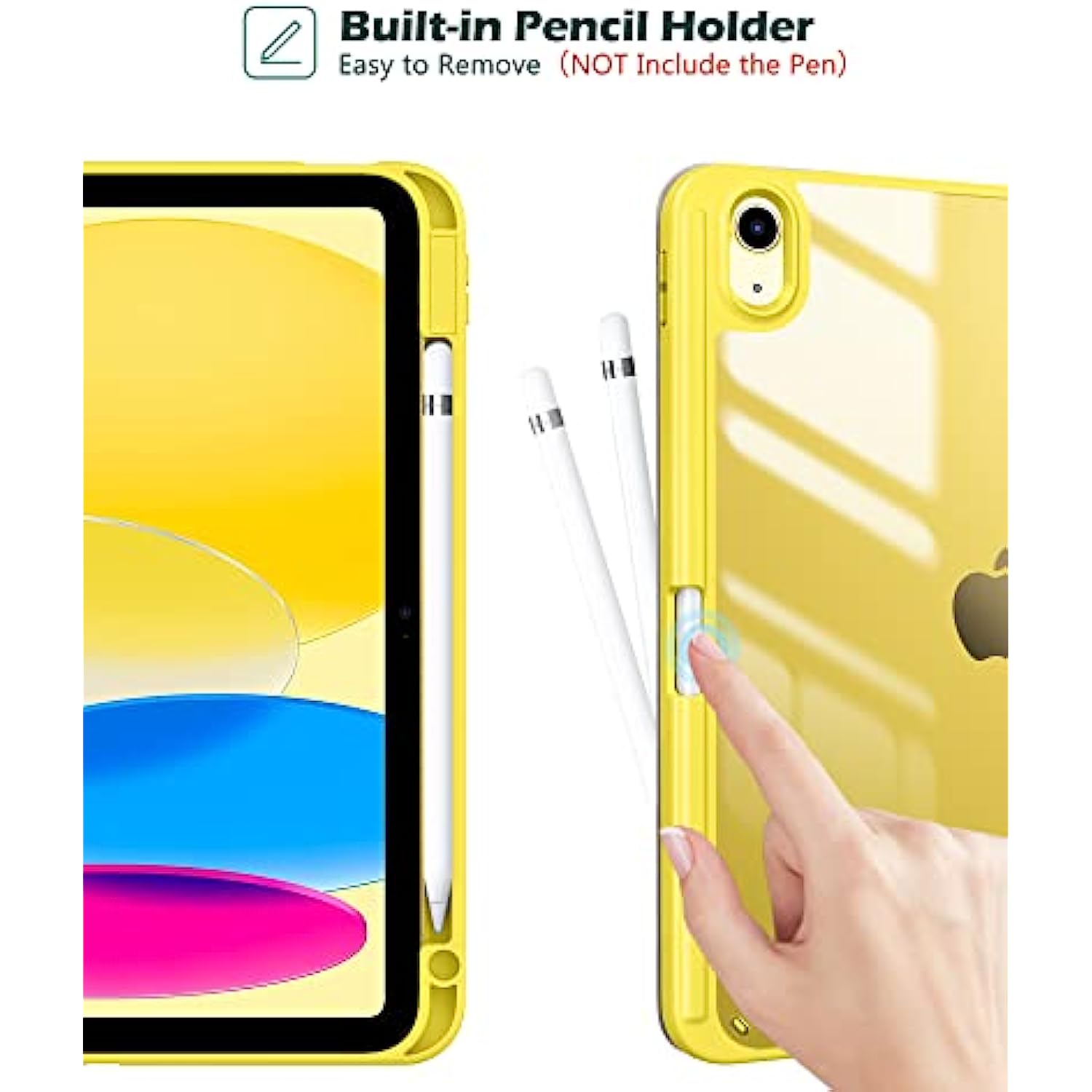 Clear Transparent Back Shell Trifold Protective Case Smart Cover for 2022 iPad 10th Gen A2696 A2757 A2777