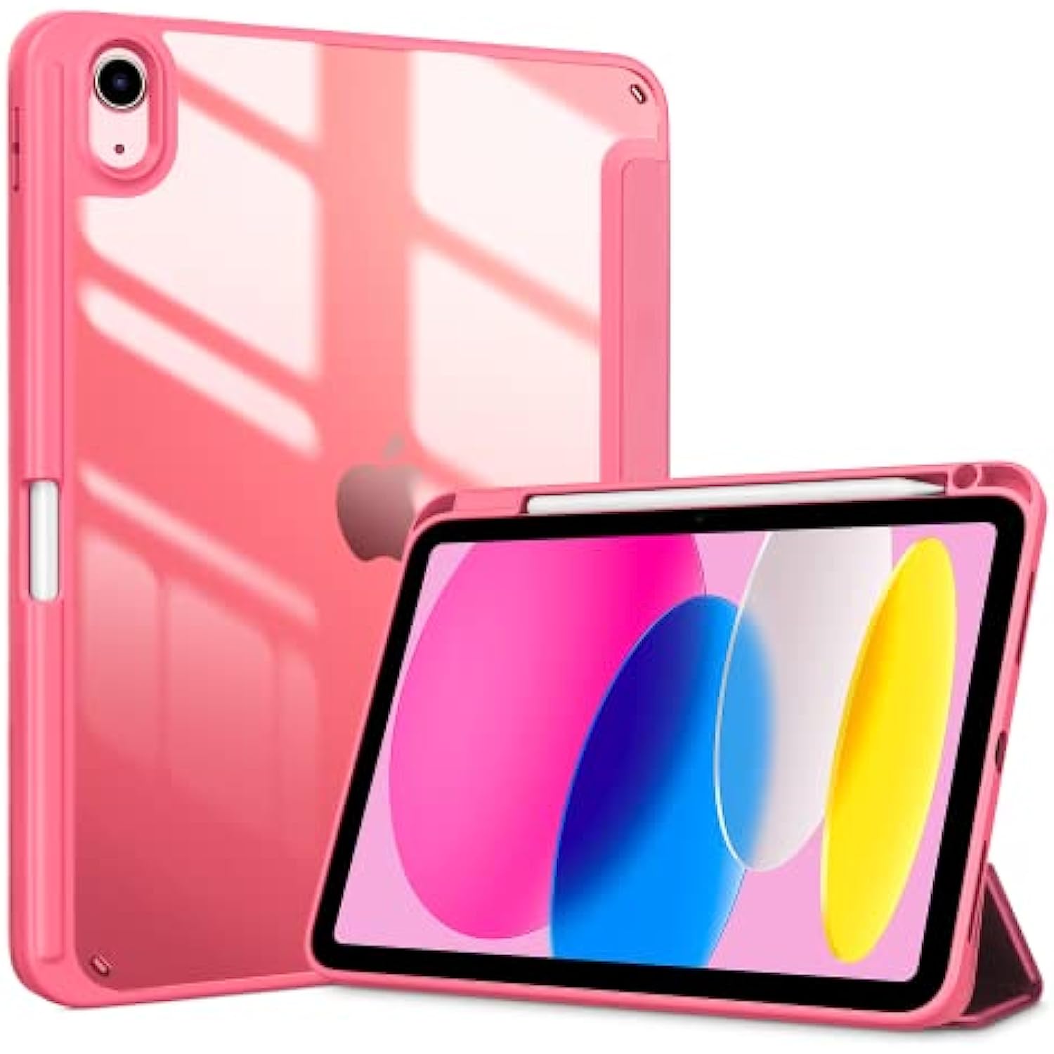 Clear Transparent Back Shell Trifold Protective Case Smart Cover for 2022 iPad 10th Gen A2696 A2757 A2777