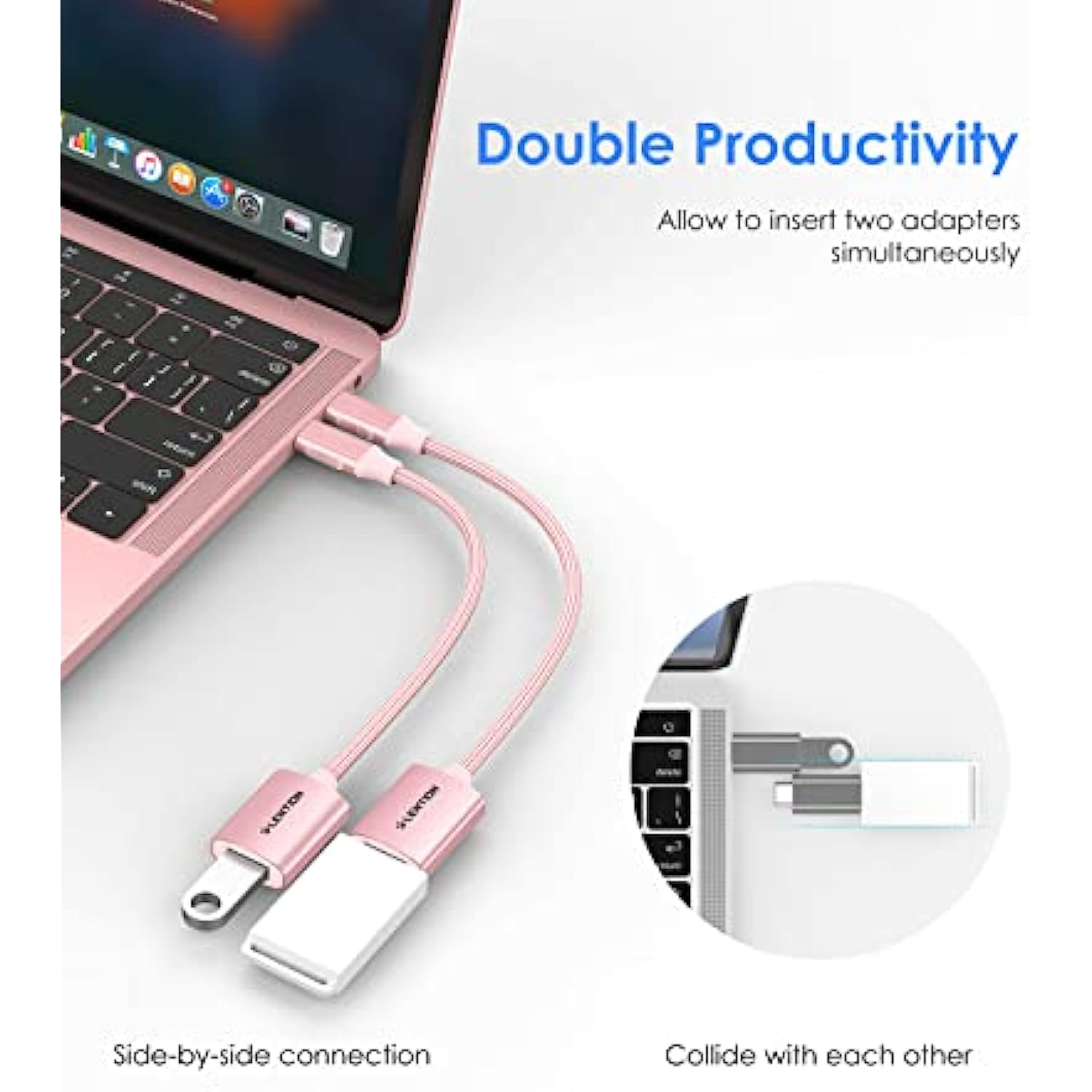 2-Pack Type C Male to USB 3.0 Female OTG Converter Compatible with 2023-2016 MacBook Pro, New iPad Pro/Mac Air/Surface, Chromebook, Phone/Tablet