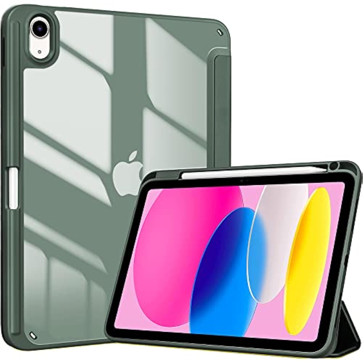 Clear Transparent Back Shell Trifold Protective Case Smart Cover for 2022 iPad 10th Gen A2696 A2757 A2777