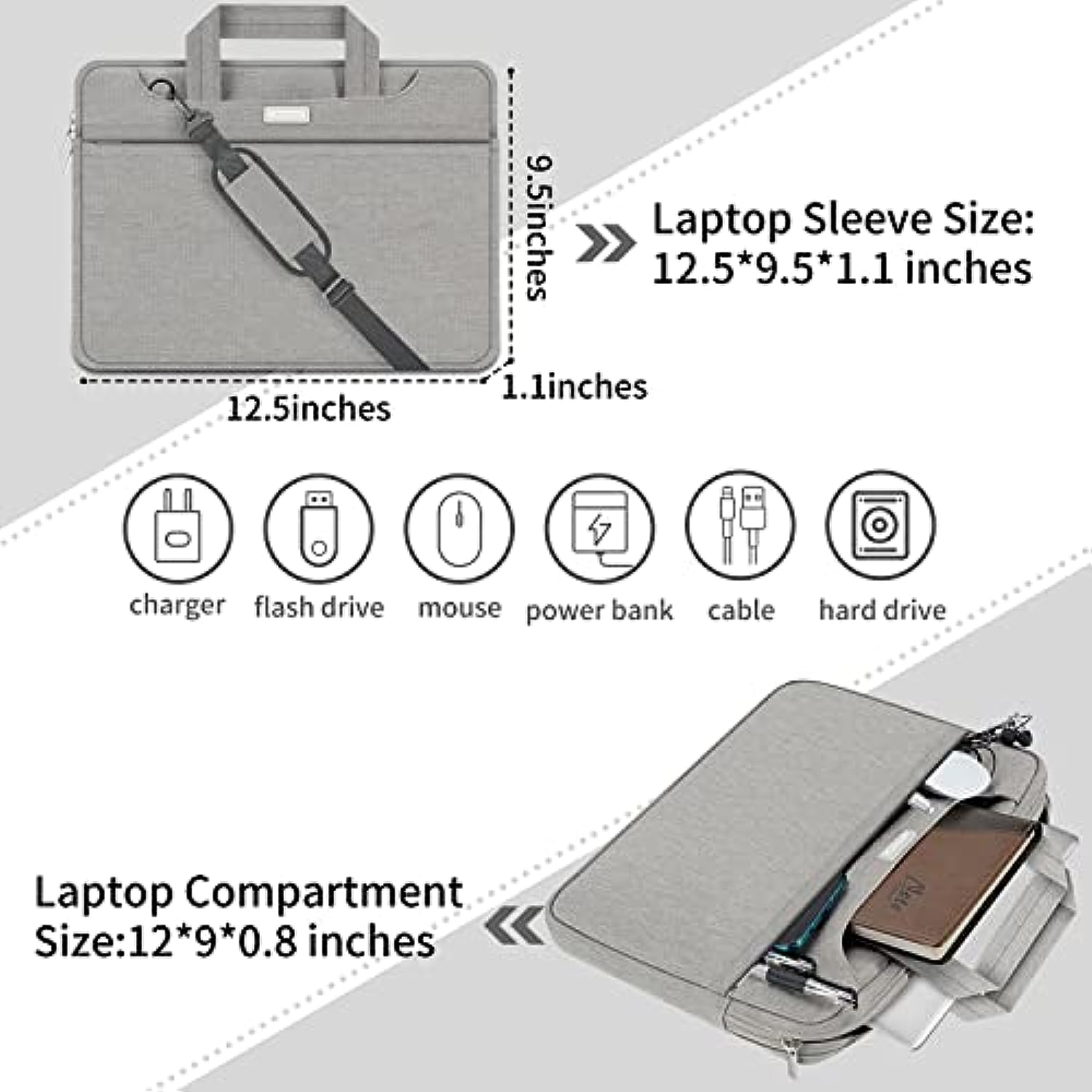 11.6-12.3 inch Neoprene Laptop Case Bag Handle Compatible with Acer Chromebook r11/HP Stream/Samsung/ASUS C202 L210 / Microsoft Surface Pro 7/3/4/5/6/Dell