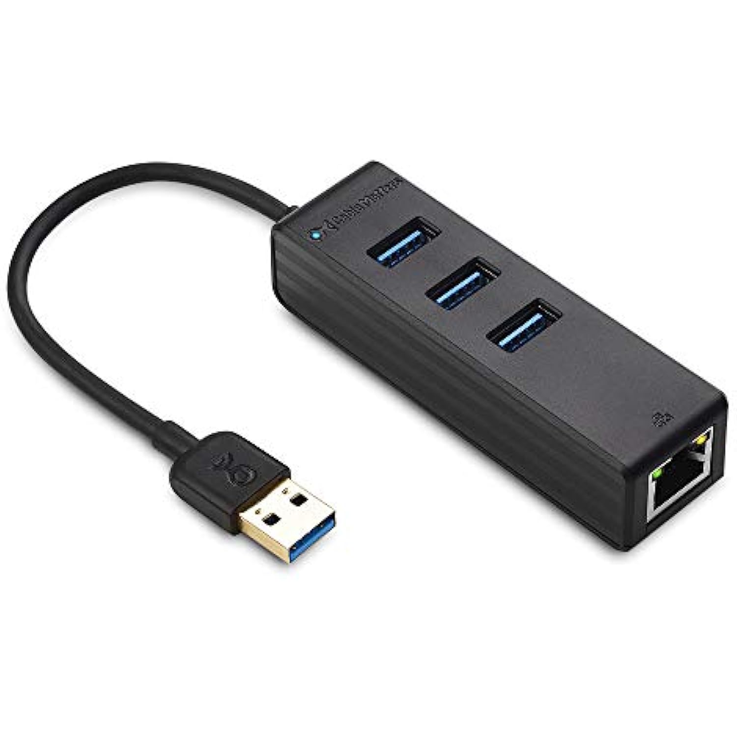 4-in-1 USB Hub Support Gigabit Ethernet (USB 3.0 Hub Ethernet, USB to Ethernet Adapter, Gigabit Ethernet USB Hub, USB Ethernet Hub) with 10/100/1000Mbps Network