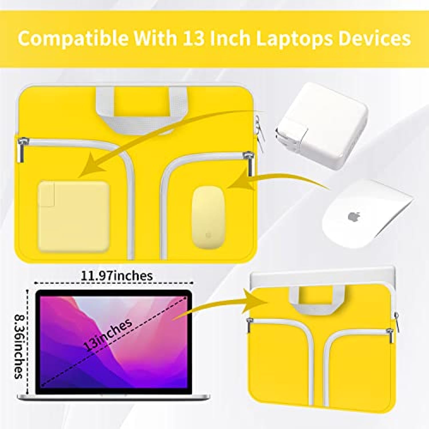 11.6-12.3 inch Neoprene Laptop Case Bag Handle Compatible with Acer Chromebook r11/HP Stream/Samsung/ASUS C202 L210 / Microsoft Surface Pro 7/3/4/5/6/Dell