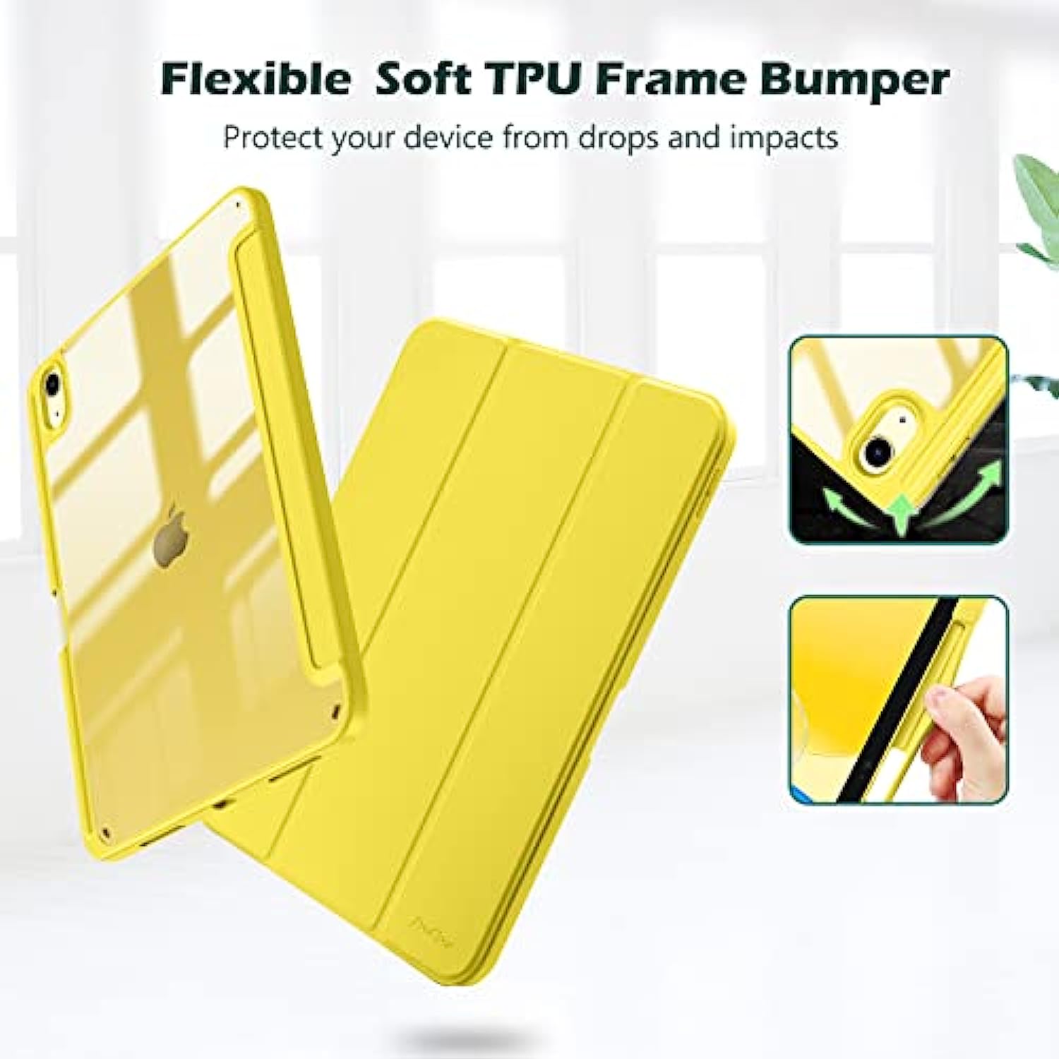 Clear Transparent Back Shell Trifold Protective Case Smart Cover for 2022 iPad 10th Gen A2696 A2757 A2777