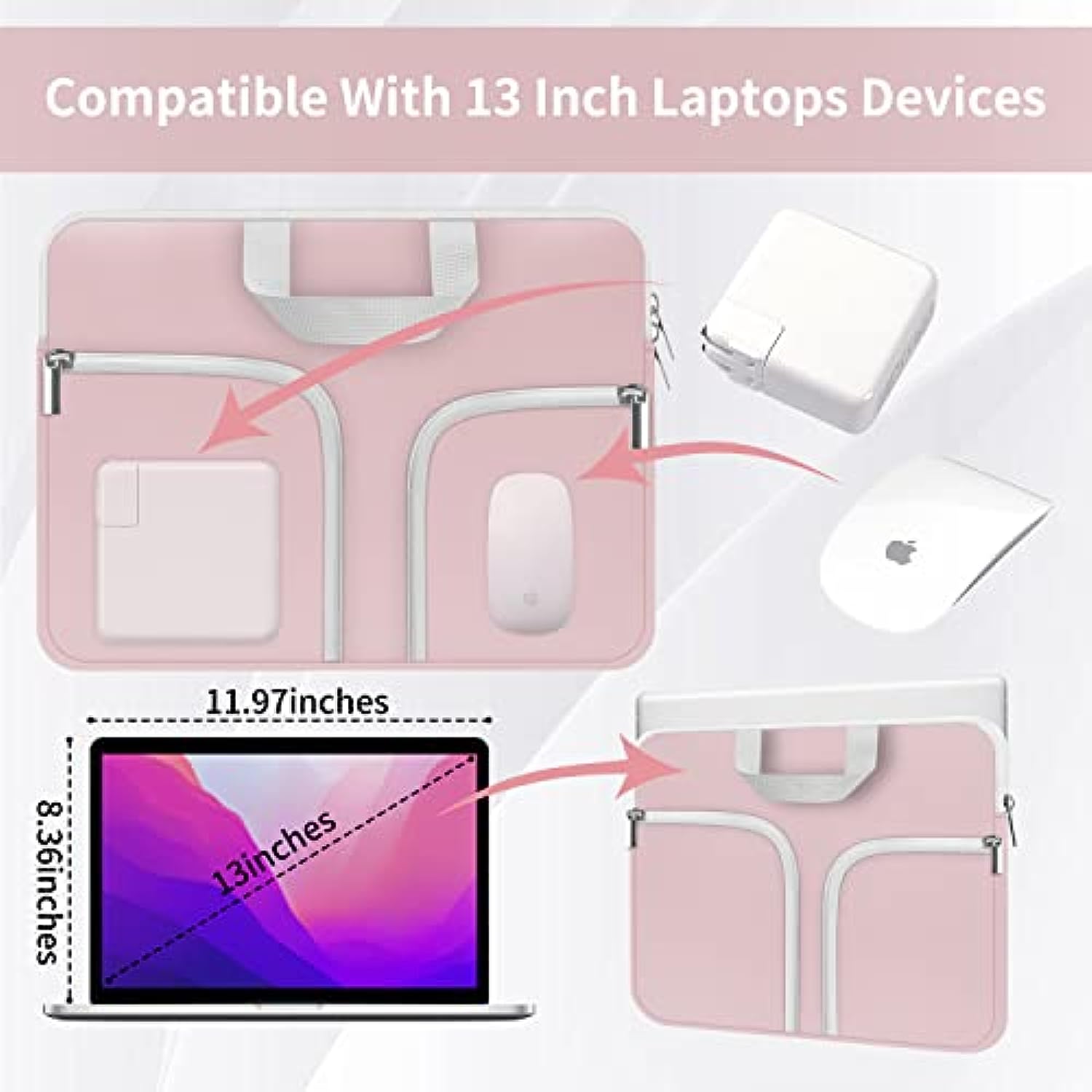 11.6-12.3 inch Neoprene Laptop Case Bag Handle Compatible with Acer Chromebook r11/HP Stream/Samsung/ASUS C202 L210 / Microsoft Surface Pro 7/3/4/5/6/Dell