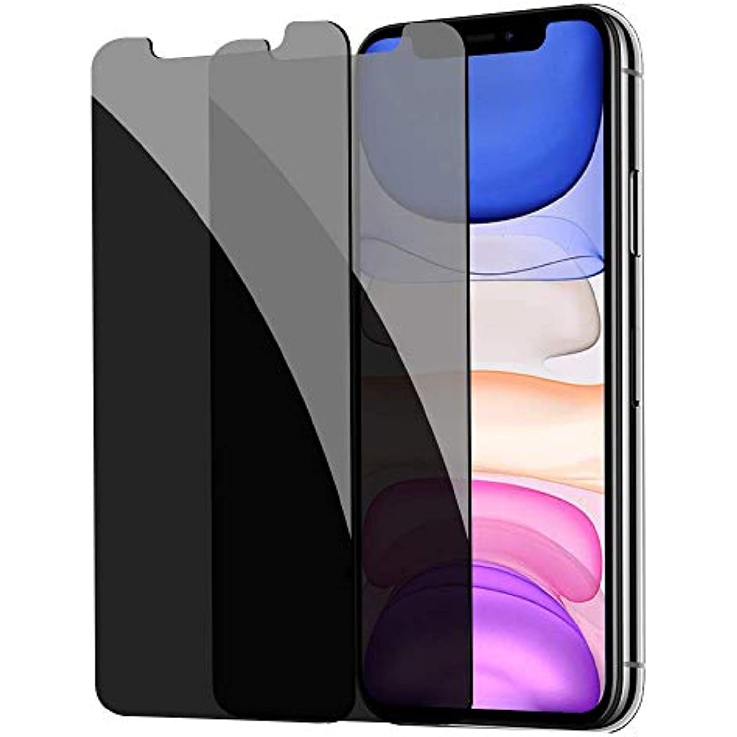 Tempered Glass Anti-Spy Bubble Free Case Friendly Easy Installation Film for iPhone 11/XR - 6.1 Inch