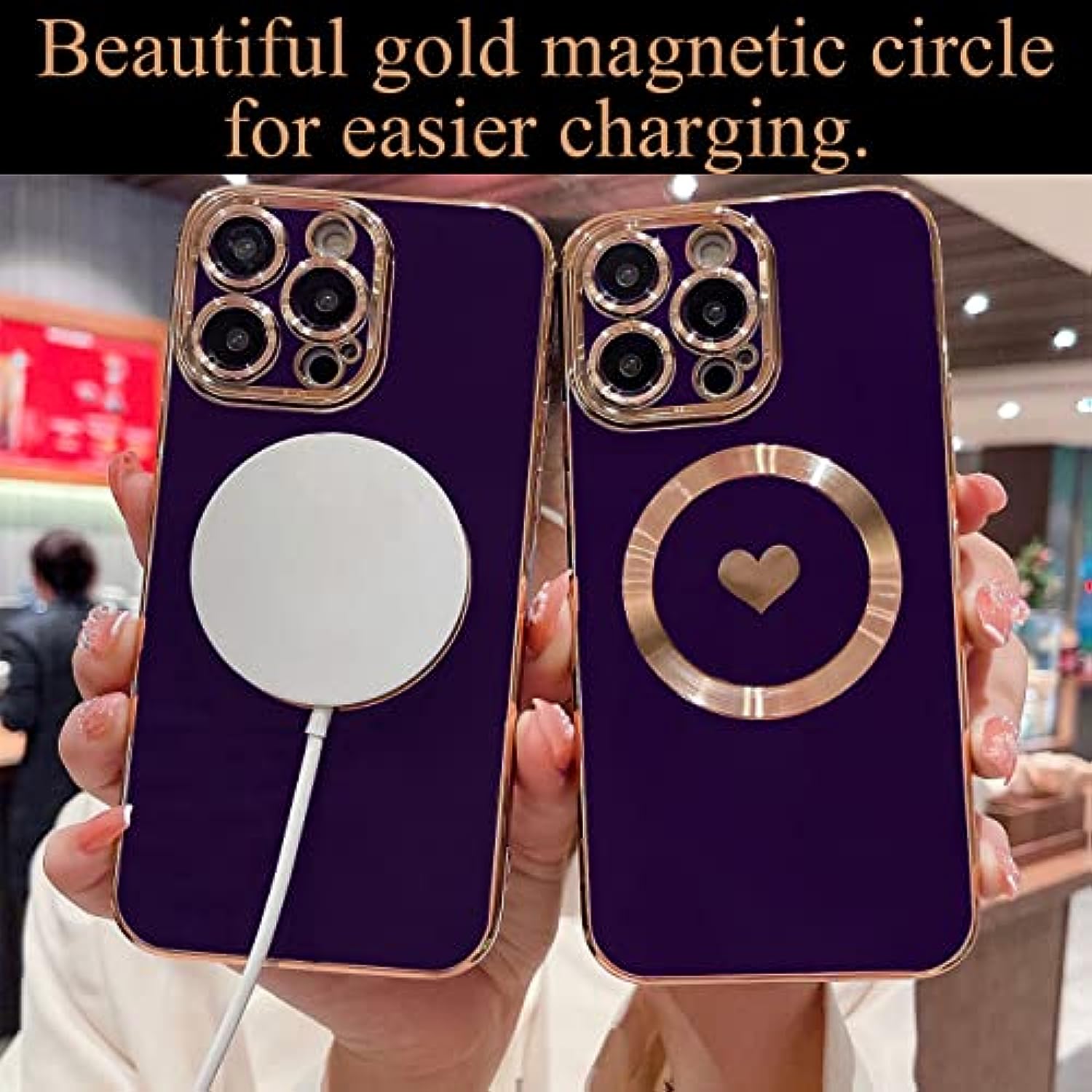 Cute Love Heart Soft Back Cover Raised Full Camera Lens Protection Case for iPhone 14 Pro Max