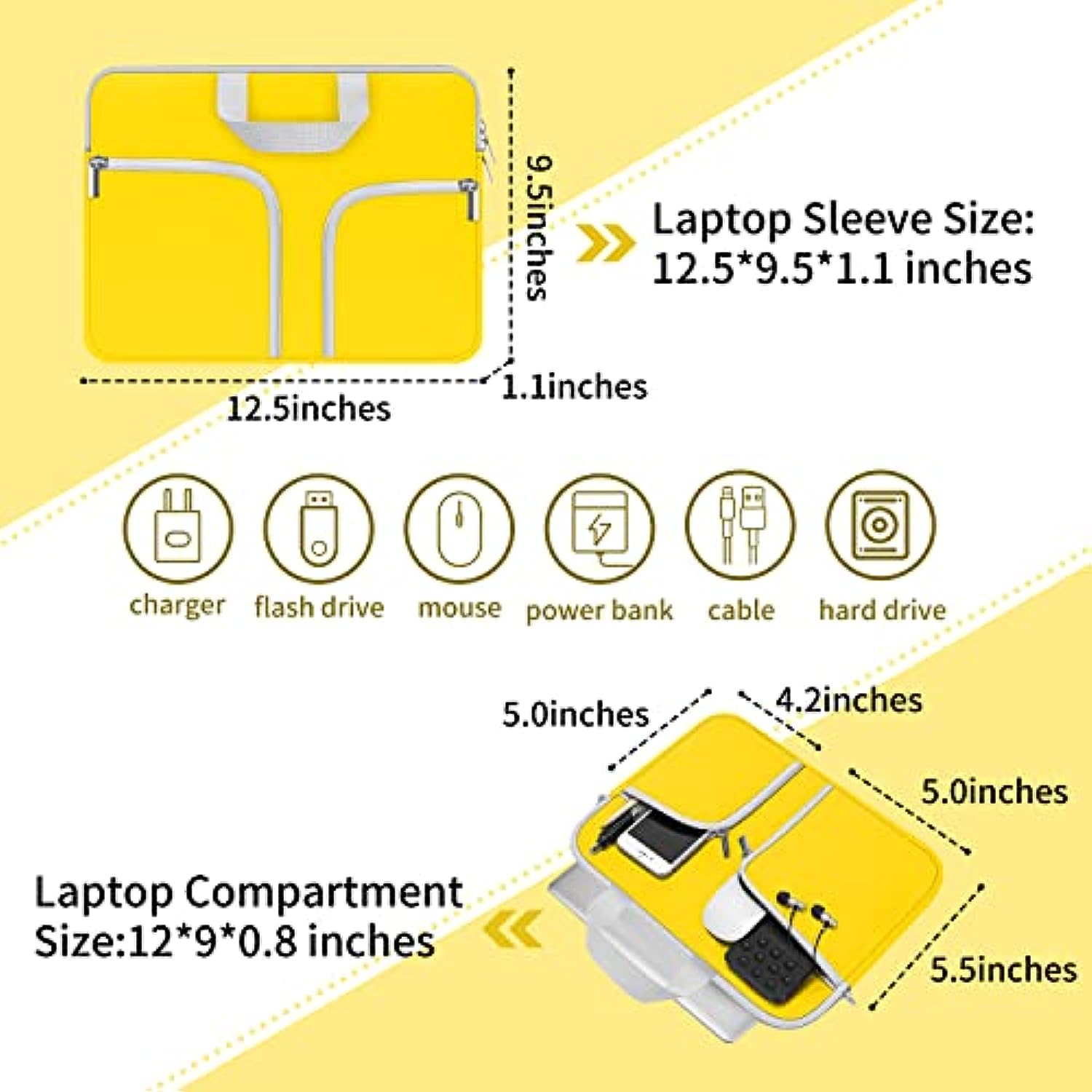 11.6-12.3 inch Neoprene Laptop Case Bag Handle Compatible with Acer Chromebook r11/HP Stream/Samsung/ASUS C202 L210 / Microsoft Surface Pro 7/3/4/5/6/Dell