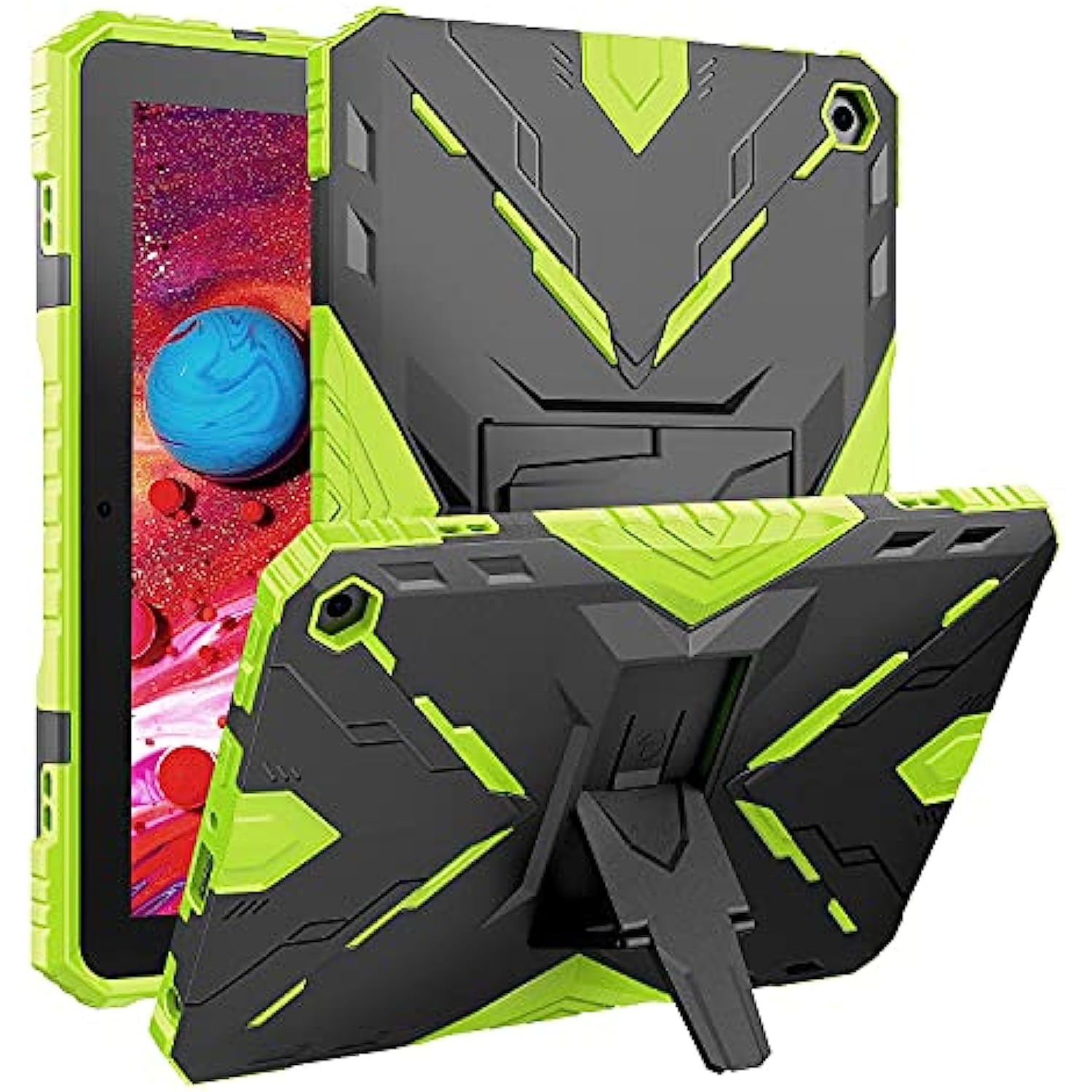 Kickstand Heavy Duty Armor Defender Cover for Kindle Fire HD 8 Case / HD 8 Plus Case 2020 Release 10th Generation