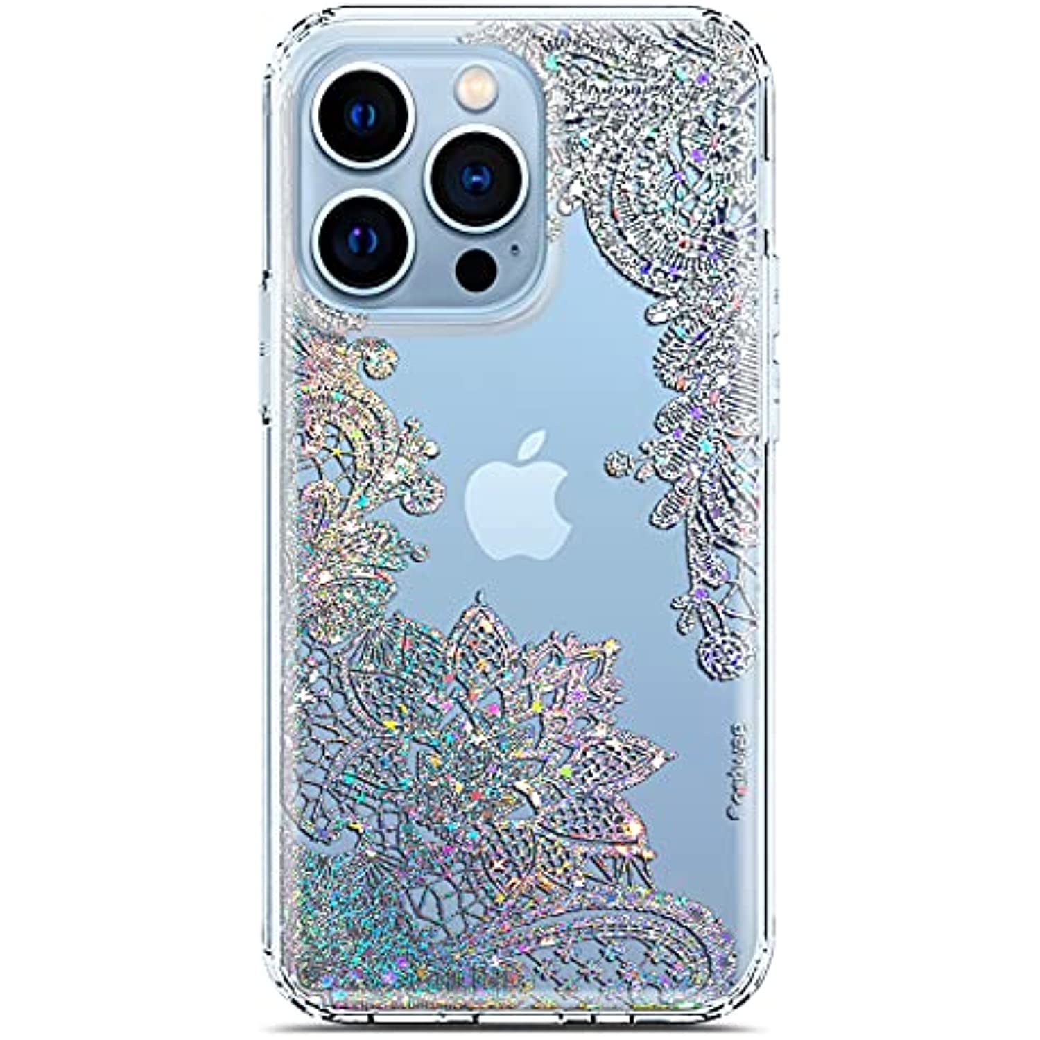 iPhone 13 Pro Max Case Flower Slim Cute Crystal Lace Bling