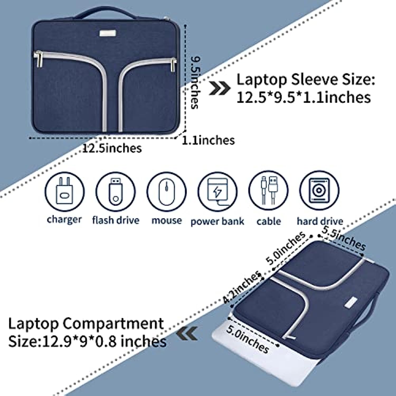 11.6-12.3 inch Neoprene Laptop Case Bag Handle Compatible with Acer Chromebook r11/HP Stream/Samsung/ASUS C202 L210 / Microsoft Surface Pro 7/3/4/5/6/Dell