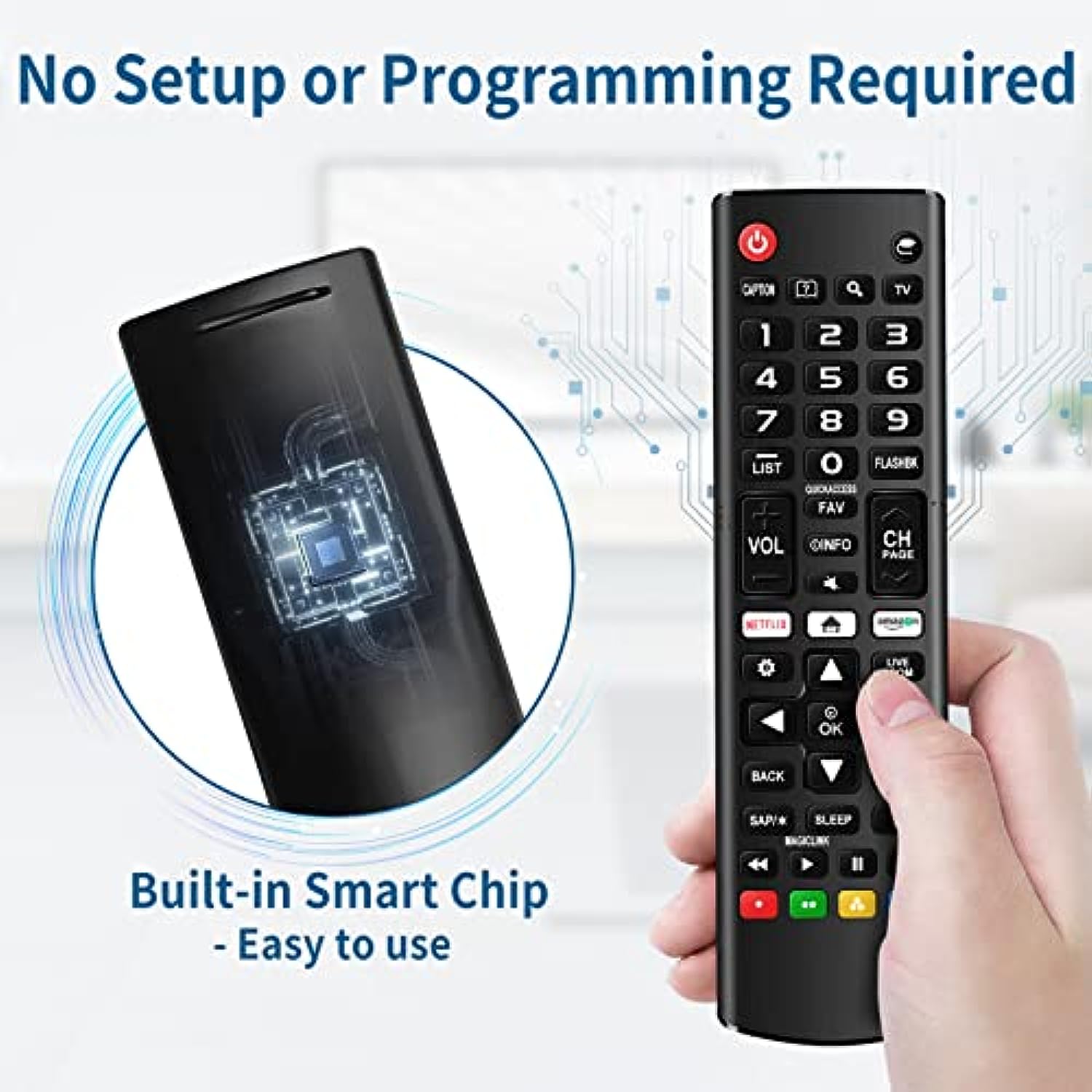 Pack of 2 Universal Remote for LG Remote Control Smart TV with Netflix, Prime Video Shortcut Keys Compatible with All Models LG TV