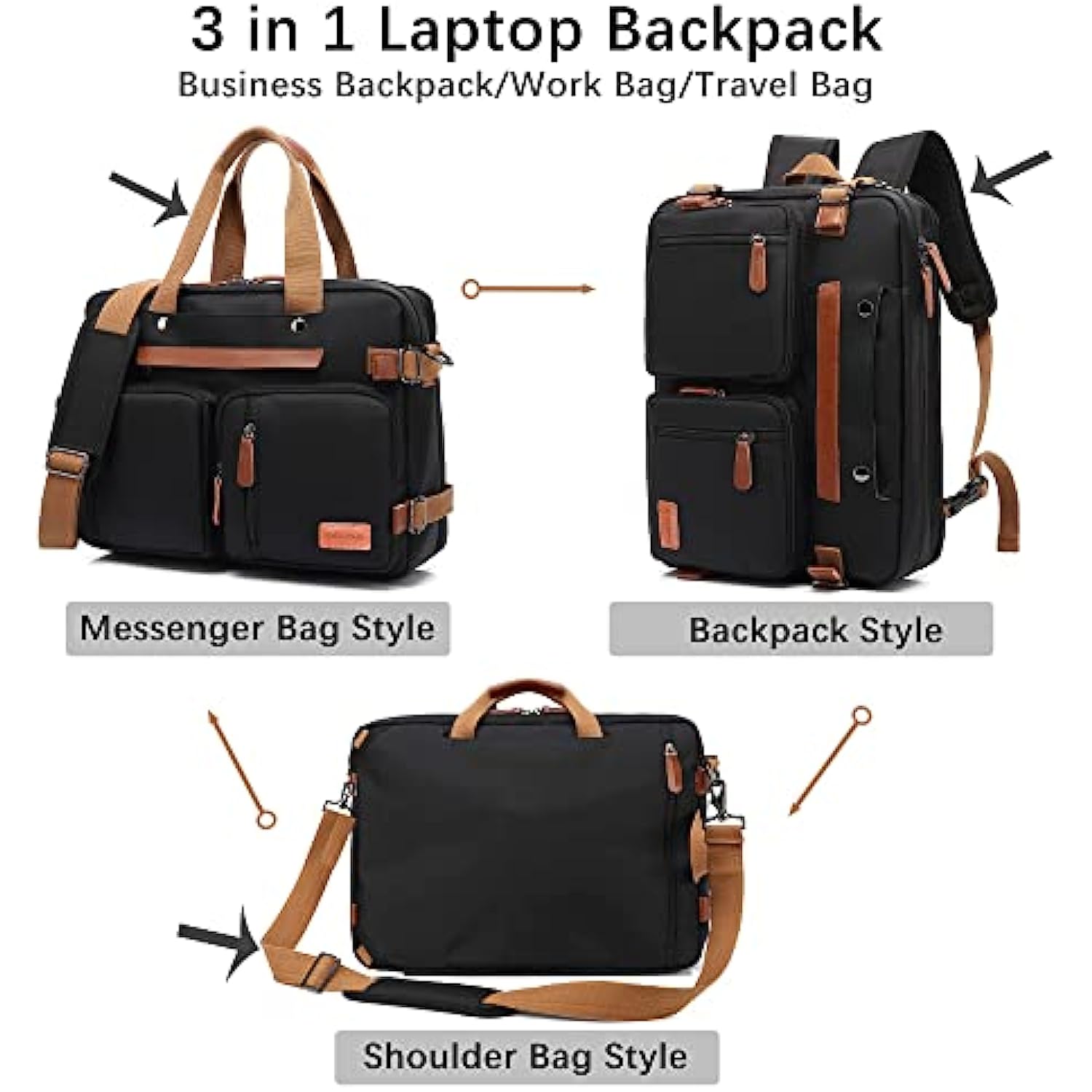 17.3 Inch Water-Proof Briefcase Multi-functional Notebook Computer Bag for Travel Business